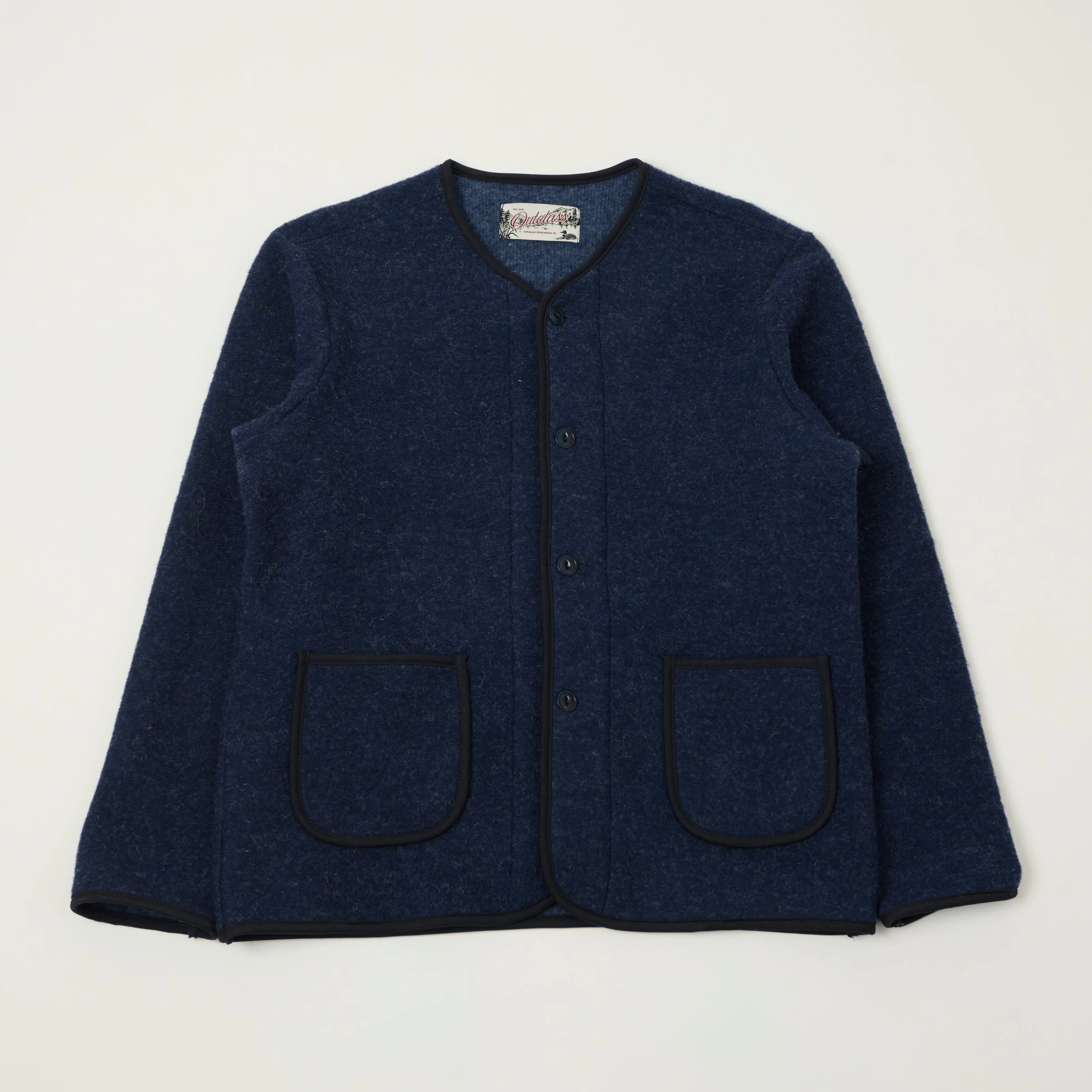 Outclass Boiled Wool Military Liner - Indigo sold by Son of a Stag
