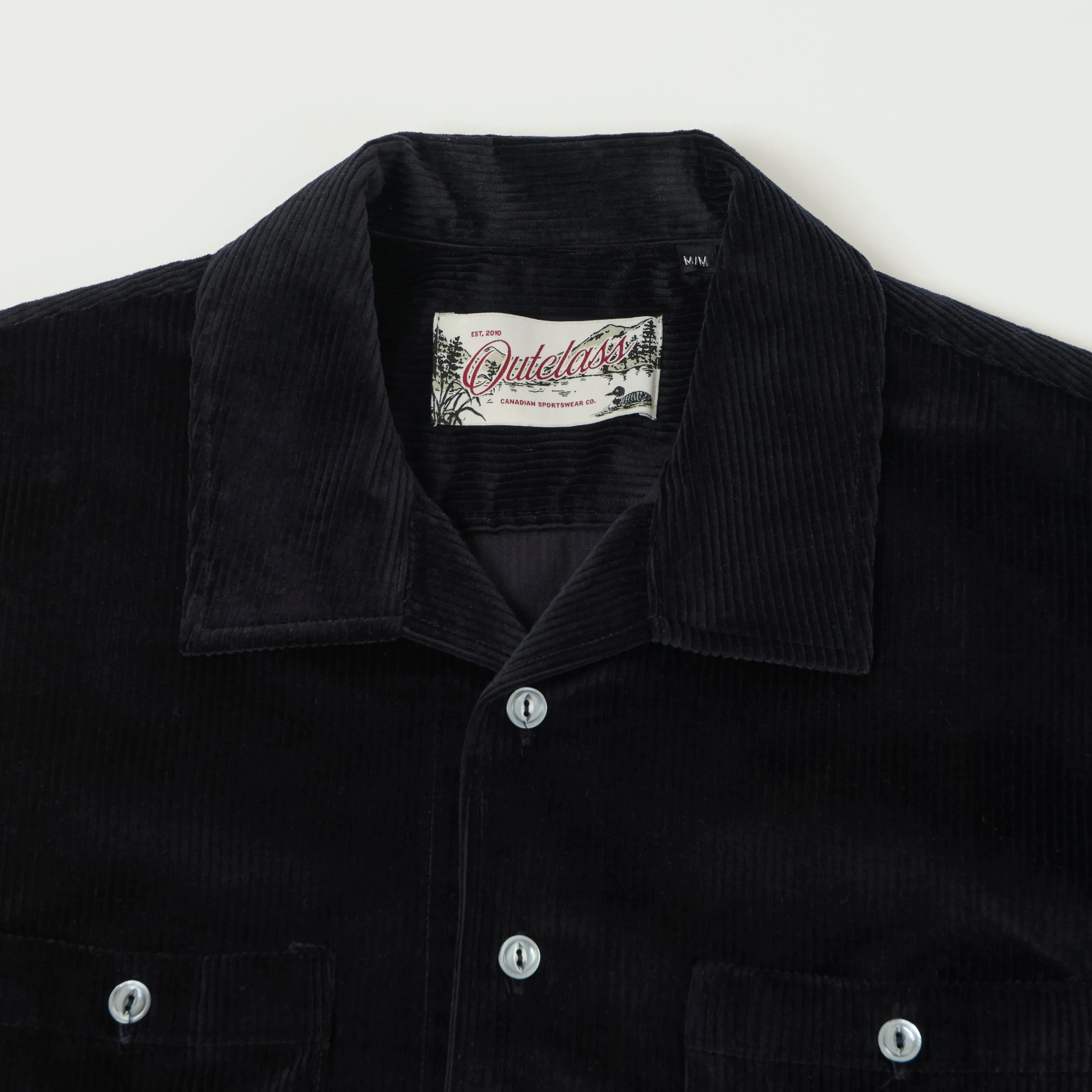 Outclass Corduroy Club Shirt - Navy sold by Son of a Stag product image thumbnail 2