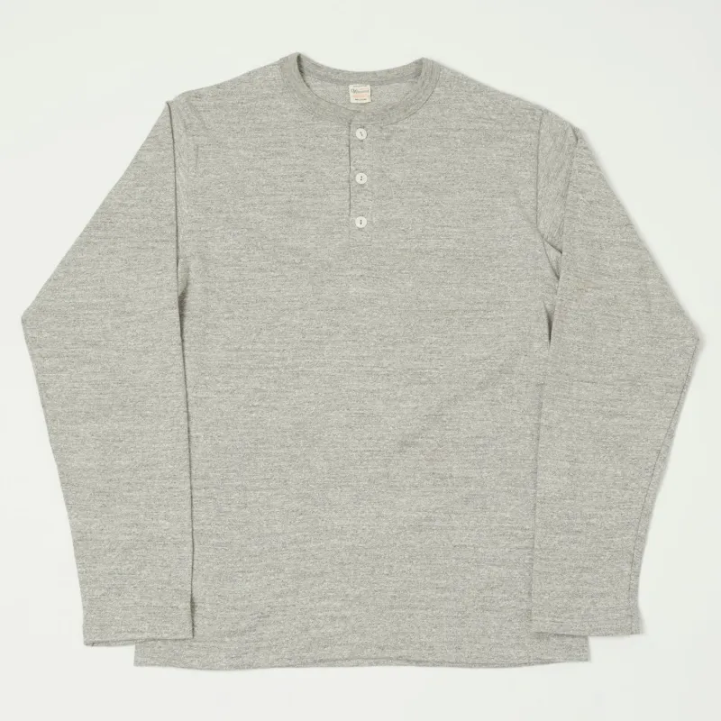 Warehouse & Co 5907 Long Sleeve Henley - Heather Grey sold by Son of a Stag