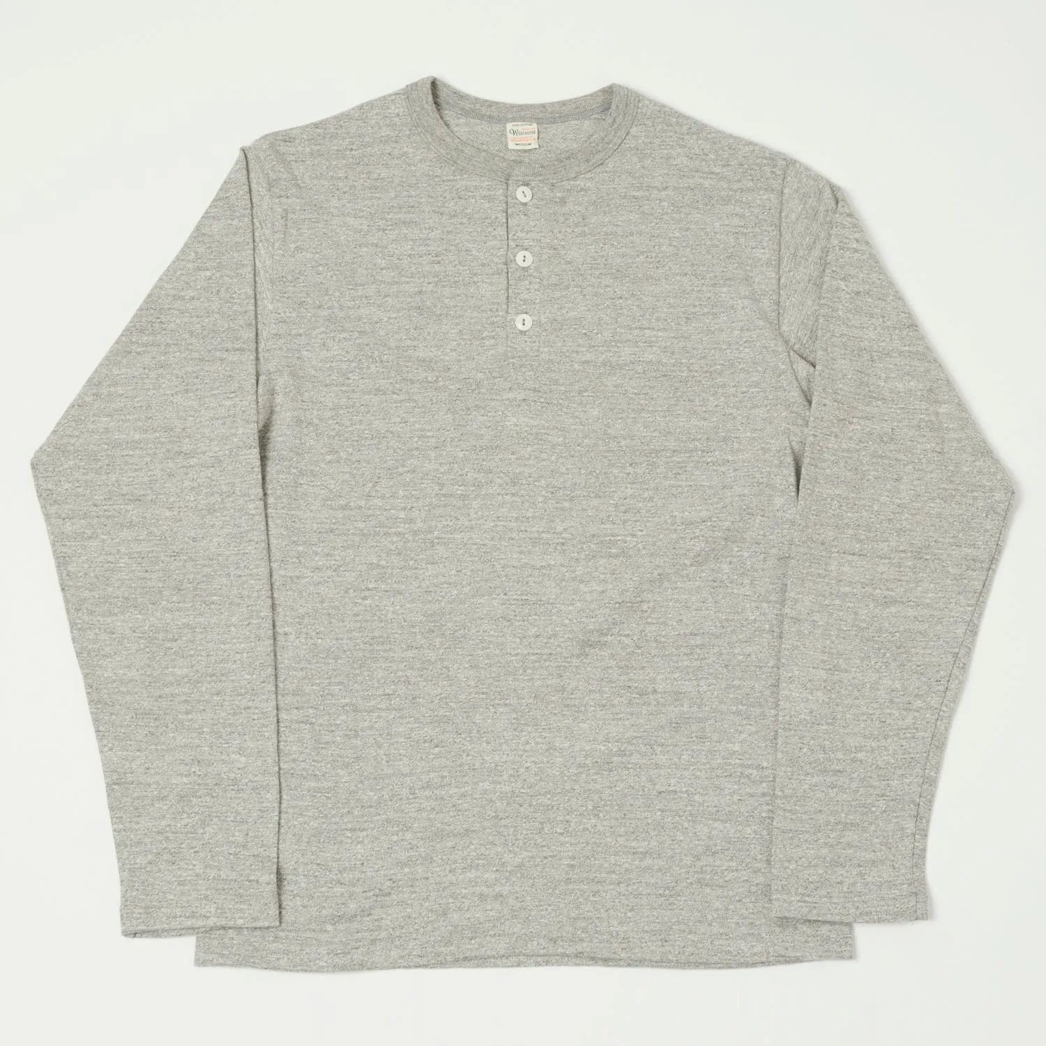 Warehouse & Co 5907 Long Sleeve Henley - Heather Grey sold by Son of a Stag
