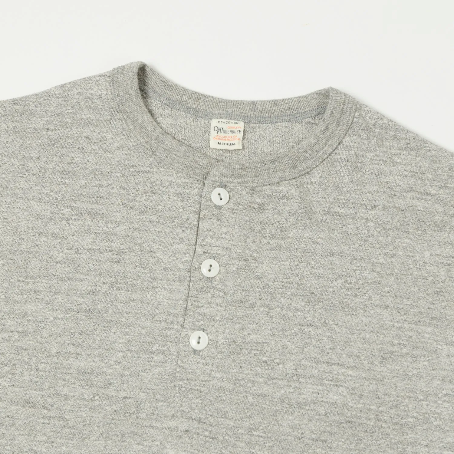 Warehouse & Co 5907 Long Sleeve Henley - Heather Grey sold by Son of a Stag product image thumbnail 2