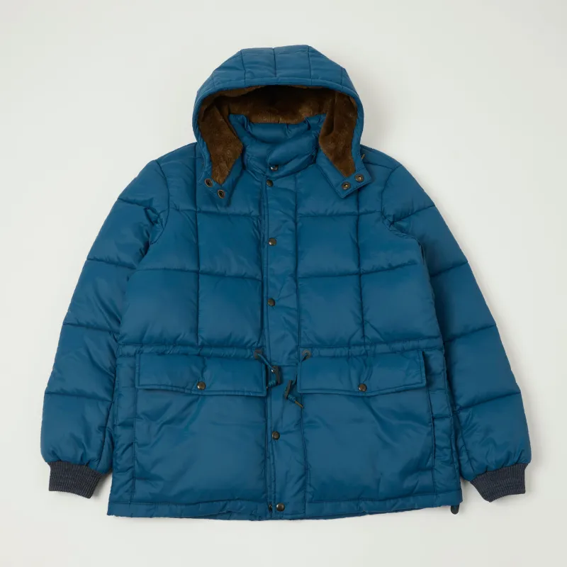 RRL Quilted Ripstop Hooded Puffer Jacket - Vintage Blue sold by Son of a Stag