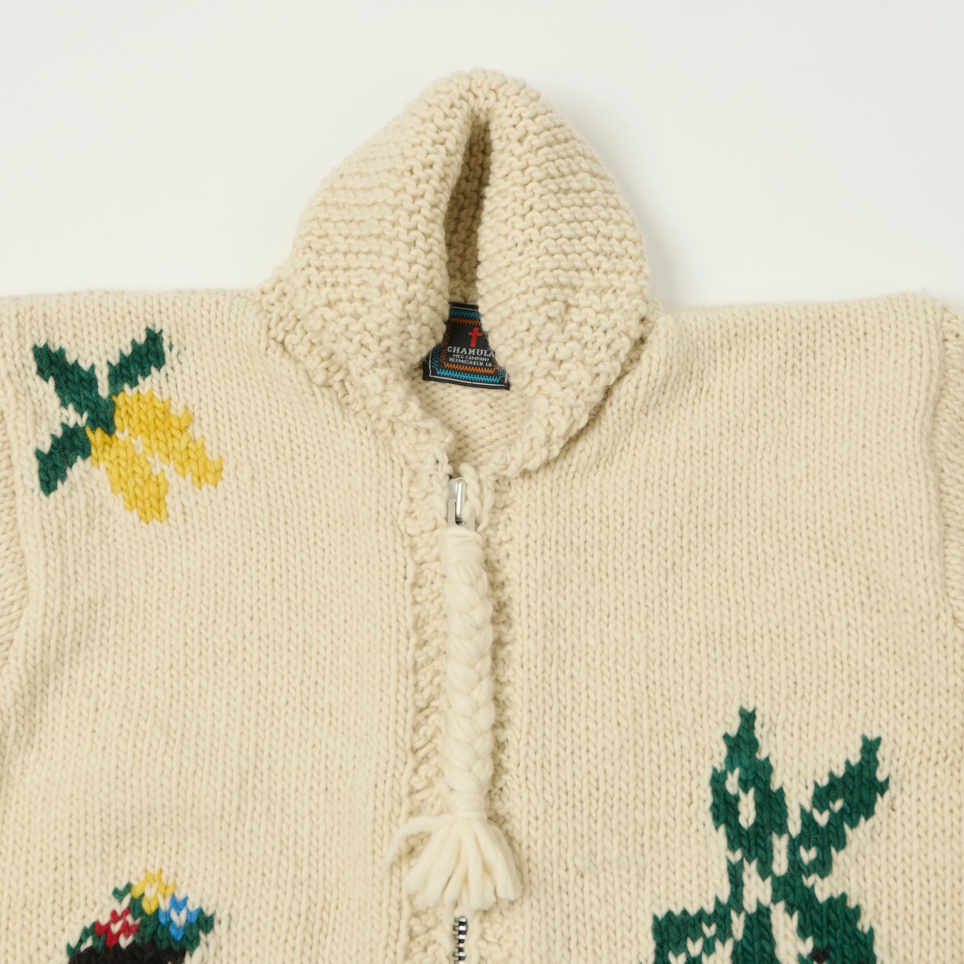 Chamula Merino Wool 'Souvenir Paisaje' Zip Through Cardigan - Ivory sold by Son of a Stag product image thumbnail 2