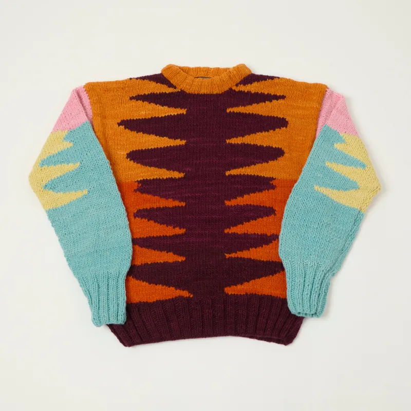 Chamula Merino Wool 'Wiggly' Jumper - Raspberry sold by Son of a Stag