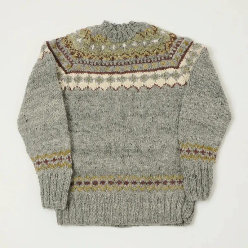 Chamula Merino Wool 'Fair Isle #3' Jumper - Pearl Grey sold by Son of a Stag