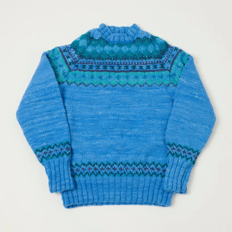 Chamula Merino Wool 'Fair Isle #3' Jumper - Royal Blue sold by Son of a Stag