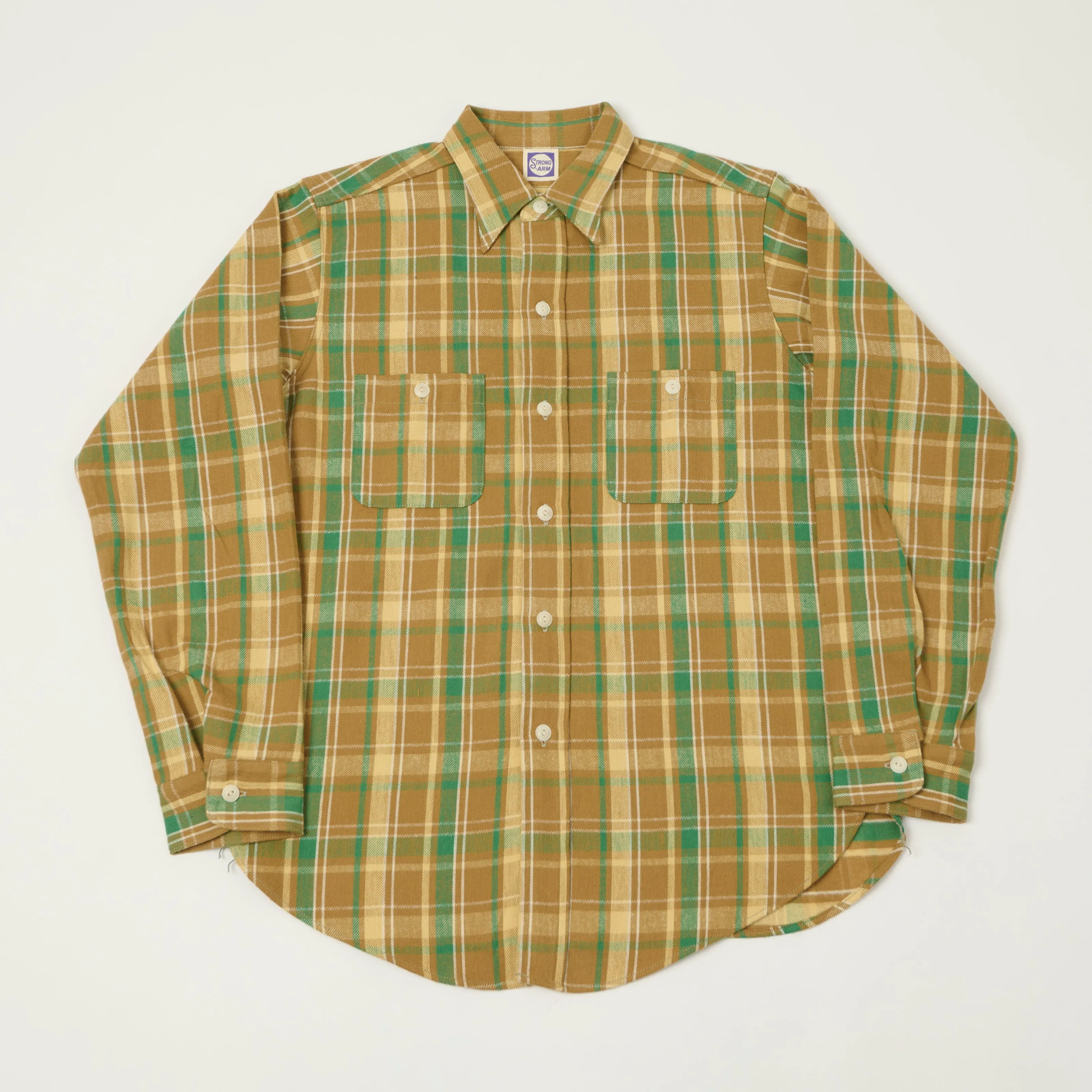 John Gluckow 1940s 'Storm' Flannel Shirt - Brown sold by Son of a Stag