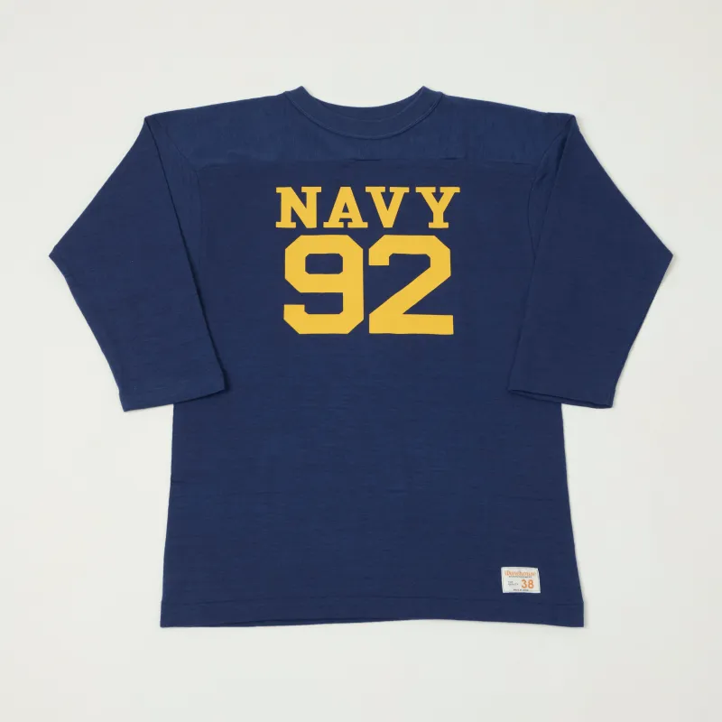 Warehouse & Co 4063 'Navy 92' 3/4 Sleeve Football T-Shirt - Navy sold by Son of a Stag