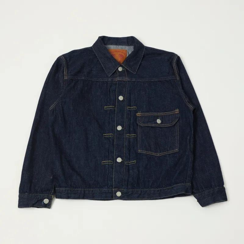 FULLCOUNT 2107SS 'Super Smooth' 11.5oz Type I Denim Jacket - One Wash made by Full Count