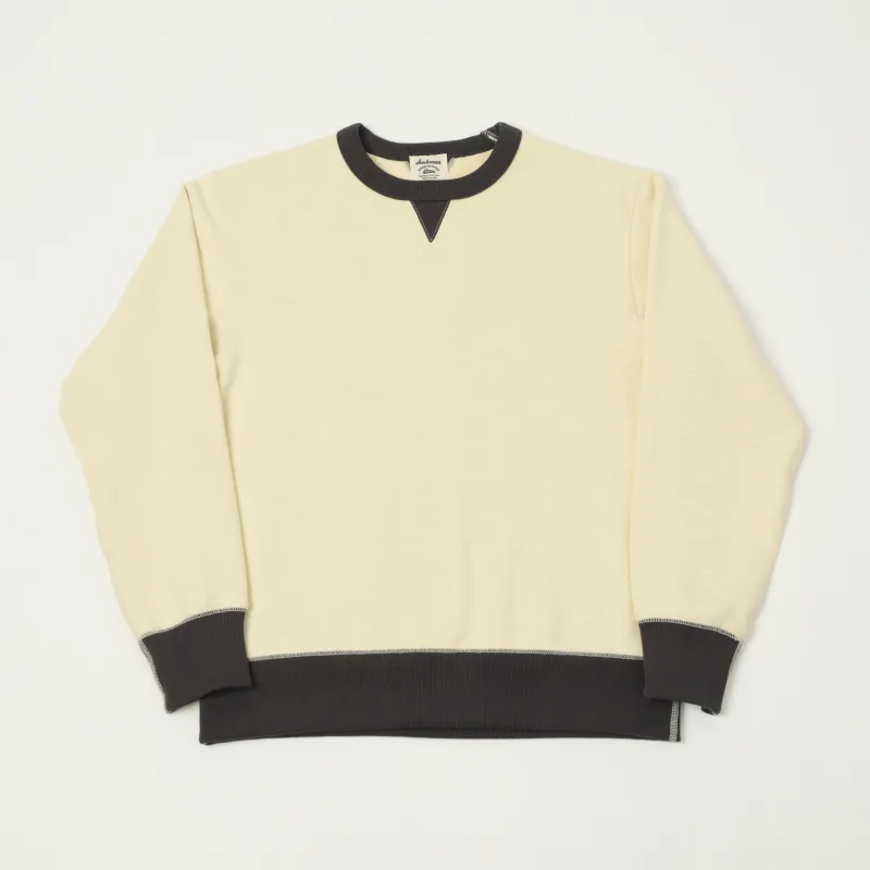 Jackman GG Crewneck Sweatshirt - Ivory/Ink Black made by Jackman