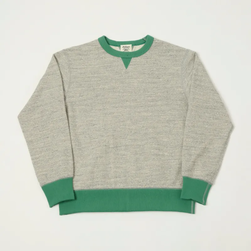 Jackman GG Crewneck Sweatshirt - Heather Grey/Green sold by Son of a Stag