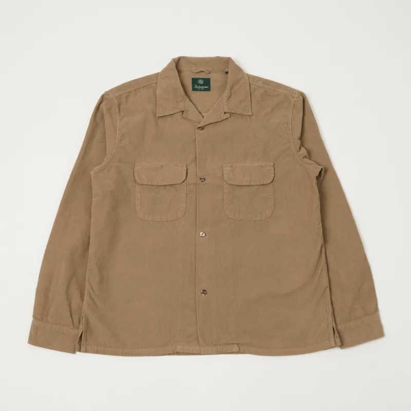 Knickerbocker Penny Camp Collar Corduroy Shirt - Khaki made by Knickerbocker