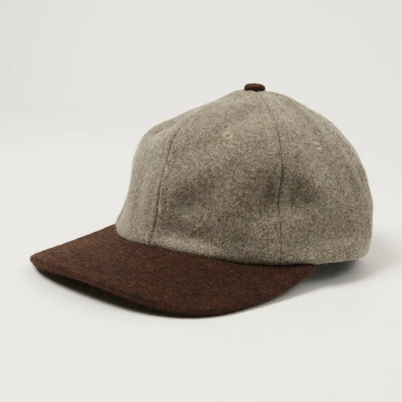 Dehen 1920 Melton Wool Baseball Hat - Oatmeal/Red Oak sold by Son of a Stag