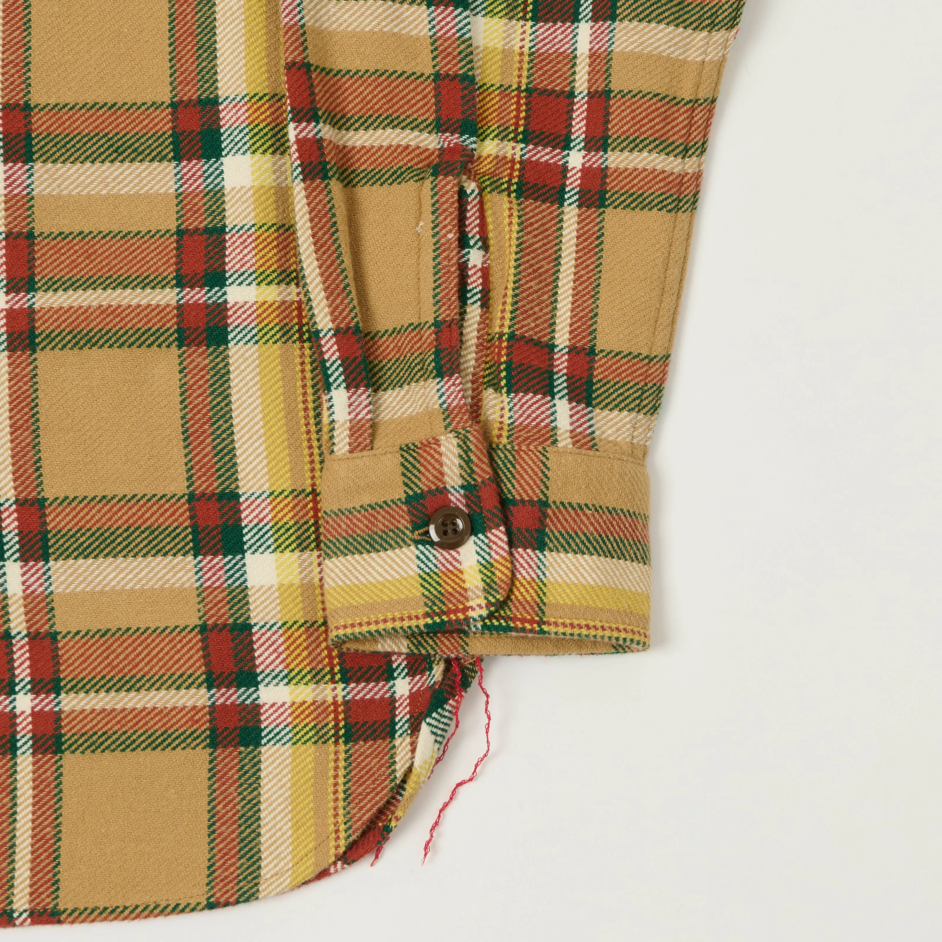 Sugar Cane Large Check Work Shirt - Beige sold by Son of a Stag product image thumbnail 3