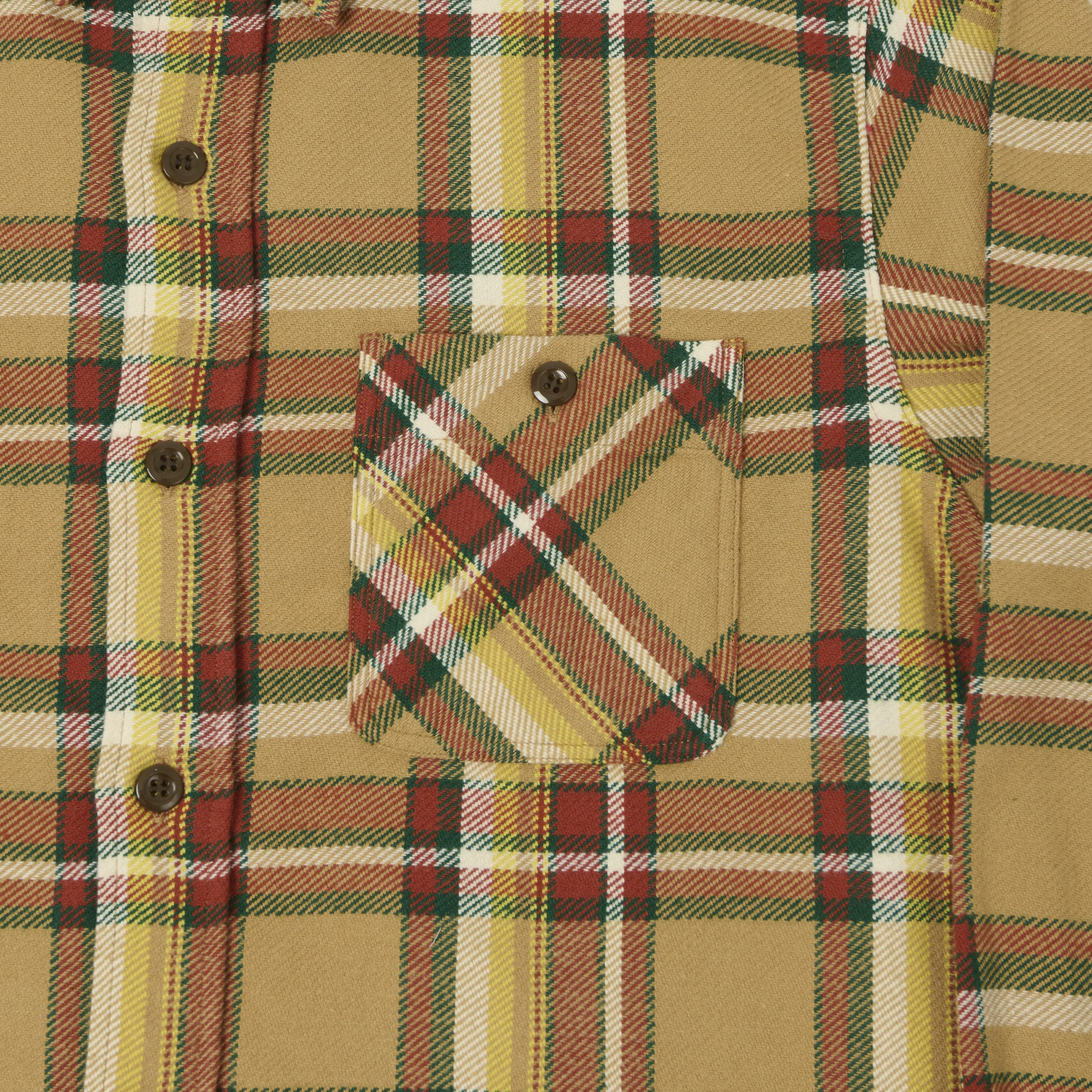 Sugar Cane Large Check Work Shirt - Beige sold by Son of a Stag product image thumbnail 4