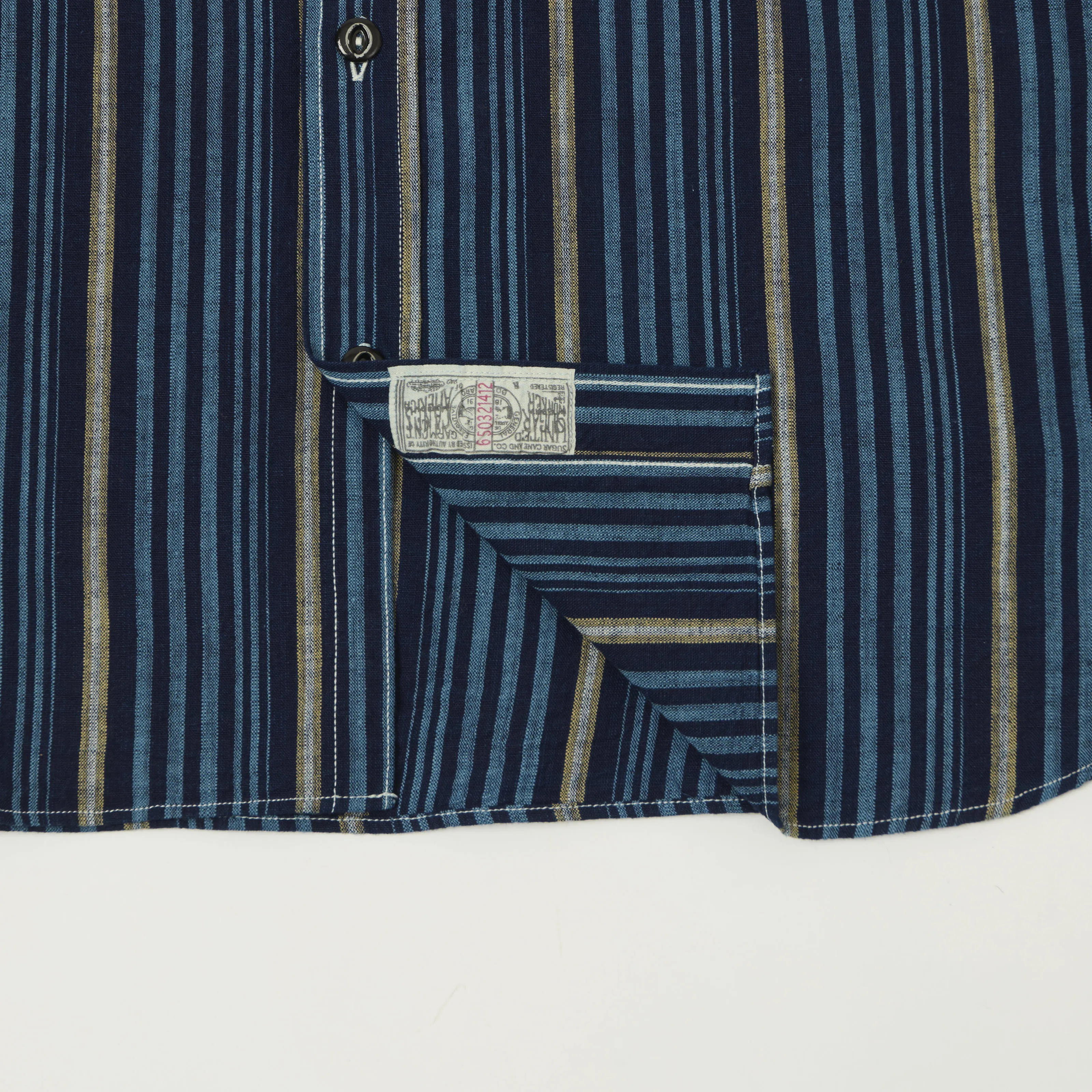 Sugar Cane Indigo Stripe Work Shirt - Navy sold by Son of a Stag product image thumbnail 5