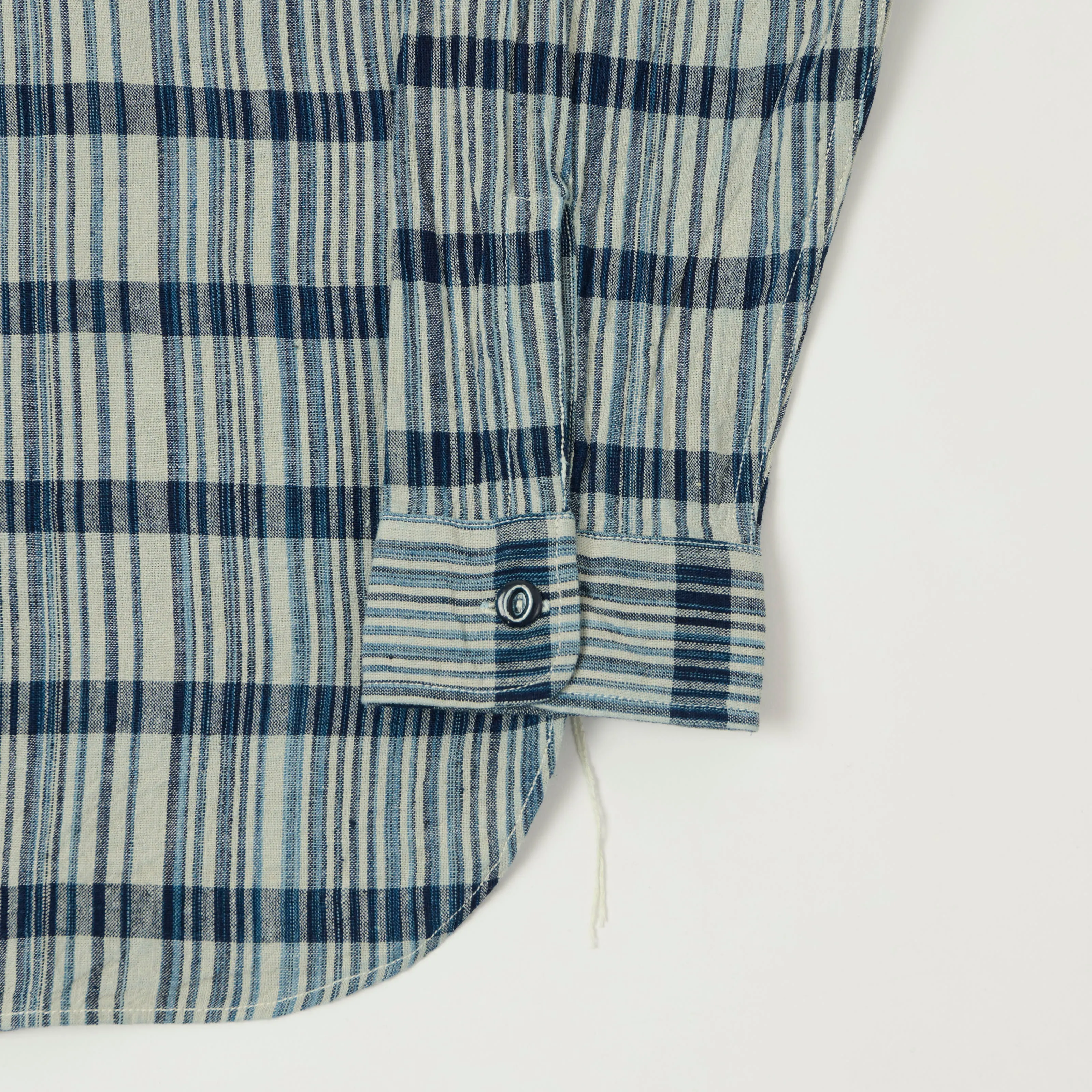 Sugar Cane Indigo Check Work Shirt - White sold by Son of a Stag product image thumbnail 3
