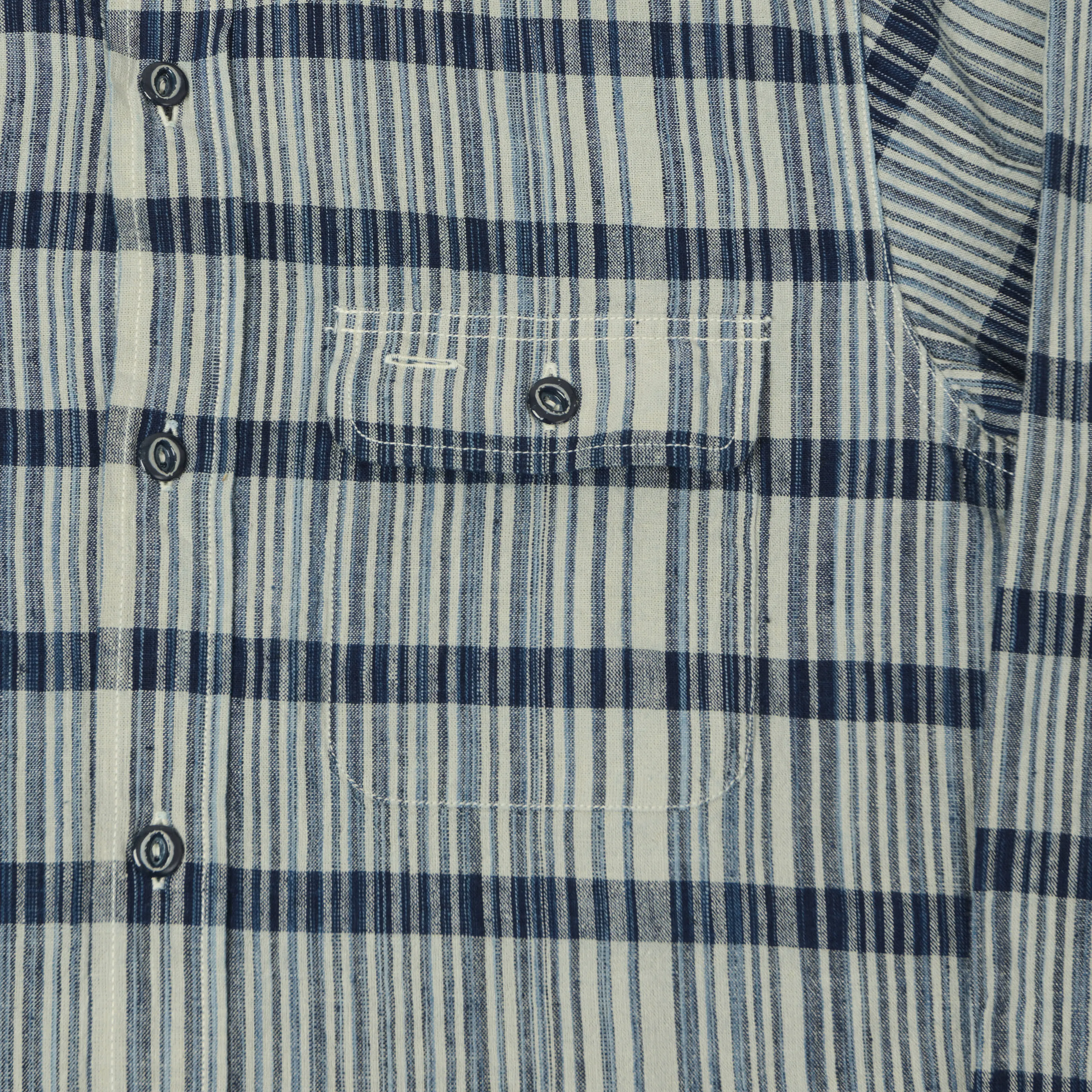 Sugar Cane Indigo Check Work Shirt - White sold by Son of a Stag product image thumbnail 5