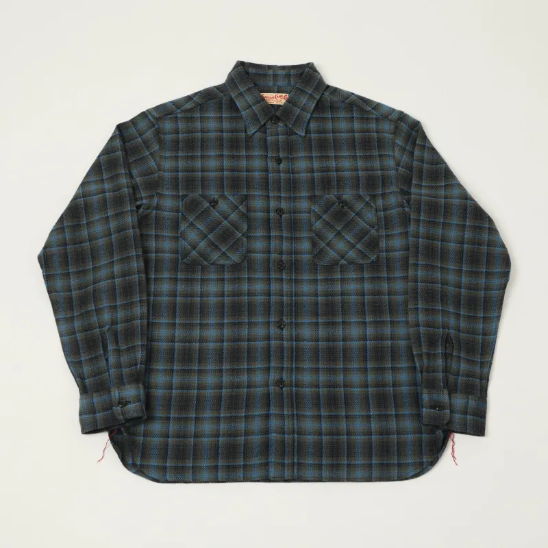 Sugar Cane Vintage Check Work Shirt - Blue/Black sold by Son of a Stag
