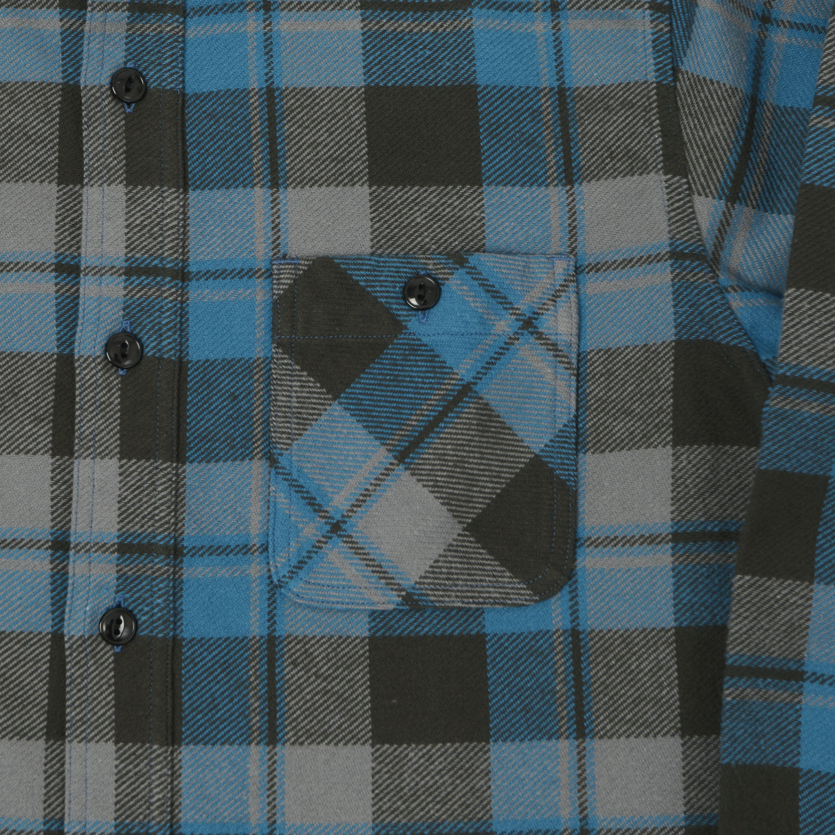 Sugar Cane 1960s Twill Check Work Shirt - Blue/Grey sold by Son of a Stag product image thumbnail 4