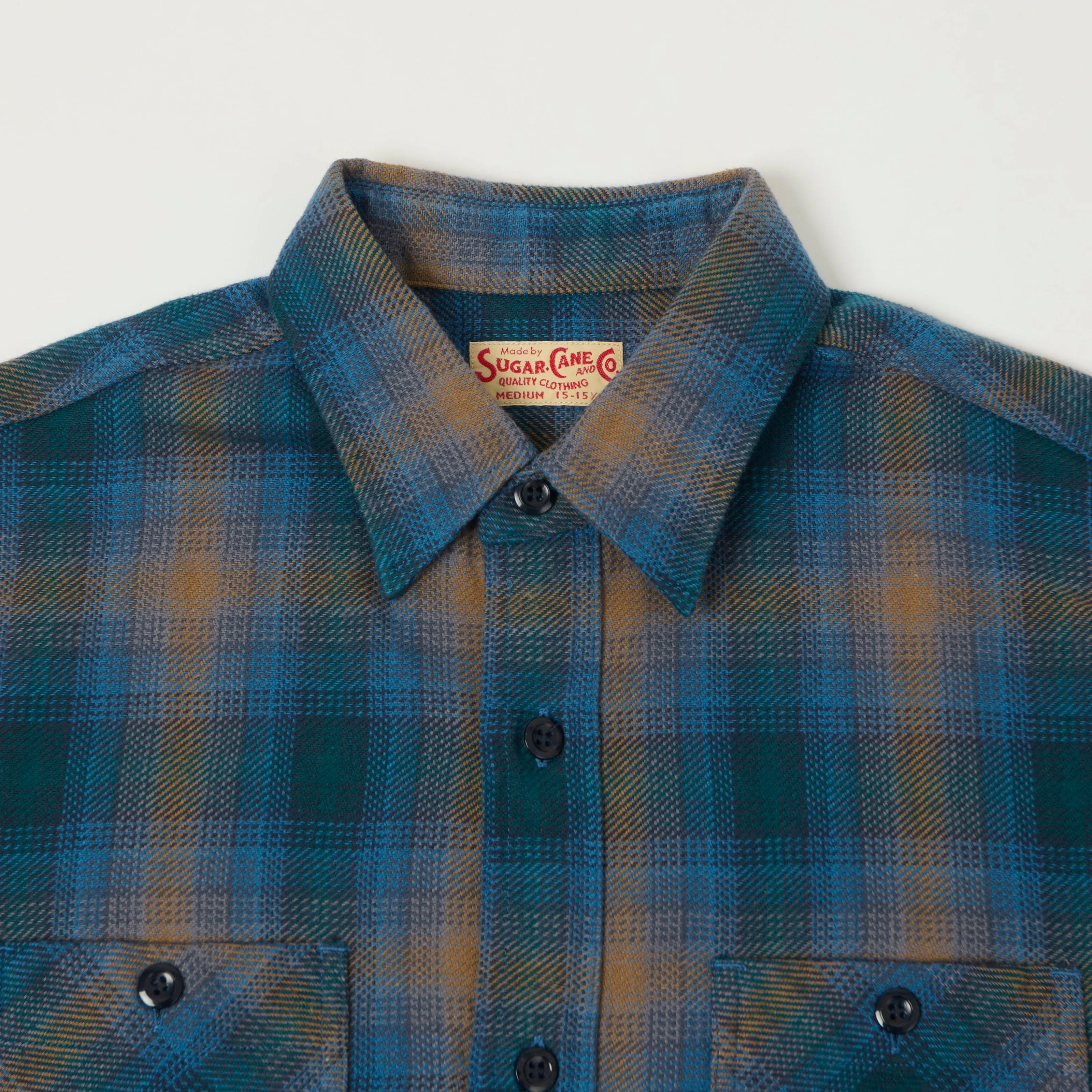 Sugar Cane Gradient Plaid Work Shirt - Blue/Brown sold by Son of a Stag product image thumbnail 2