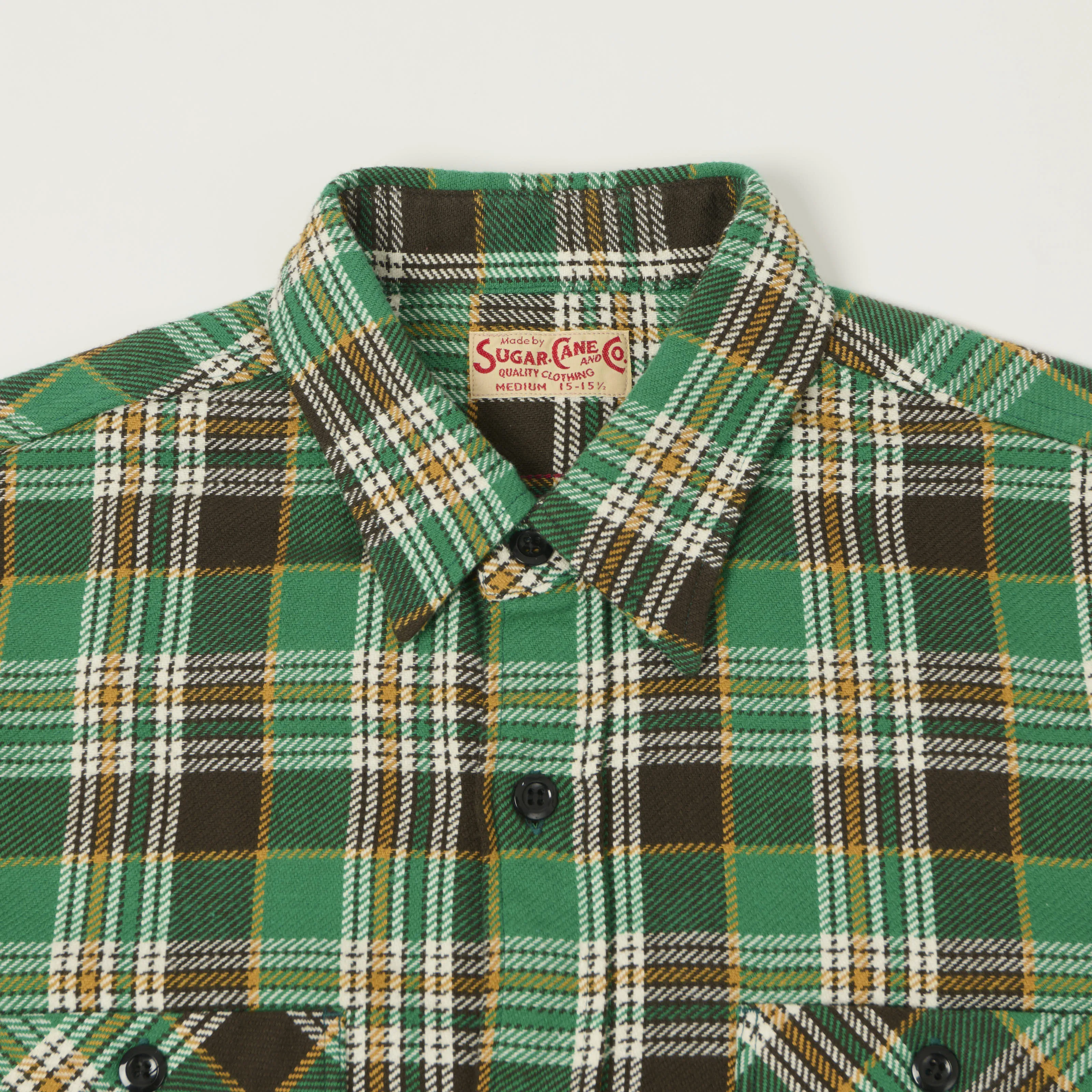 Sugar Cane Twill Check Work Shirt - Green sold by Son of a Stag product image thumbnail 2