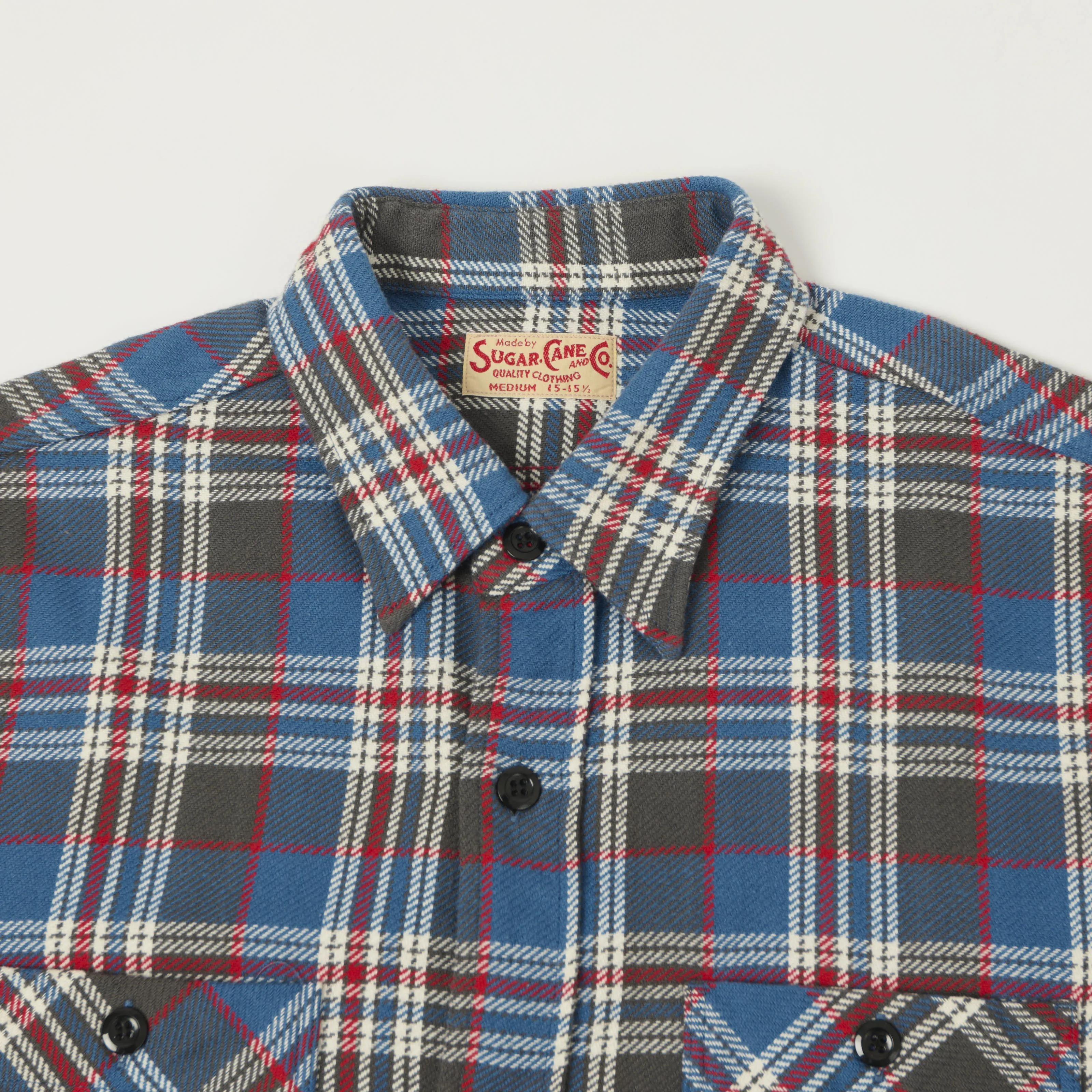 Sugar Cane Twill Check Work Shirt - Blue sold by Son of a Stag product image thumbnail 2