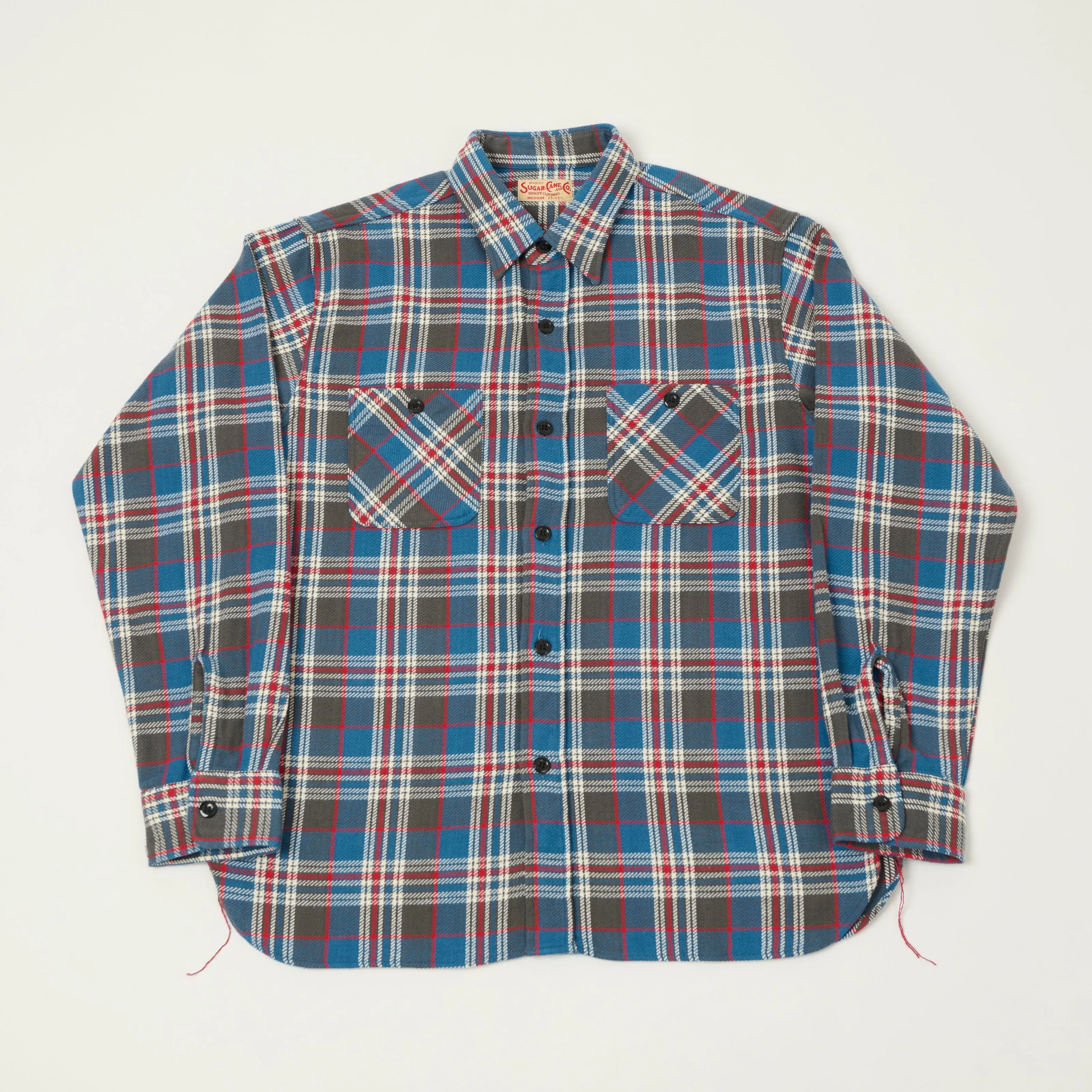 Sugar Cane Twill Check Work Shirt - Blue sold by Son of a Stag