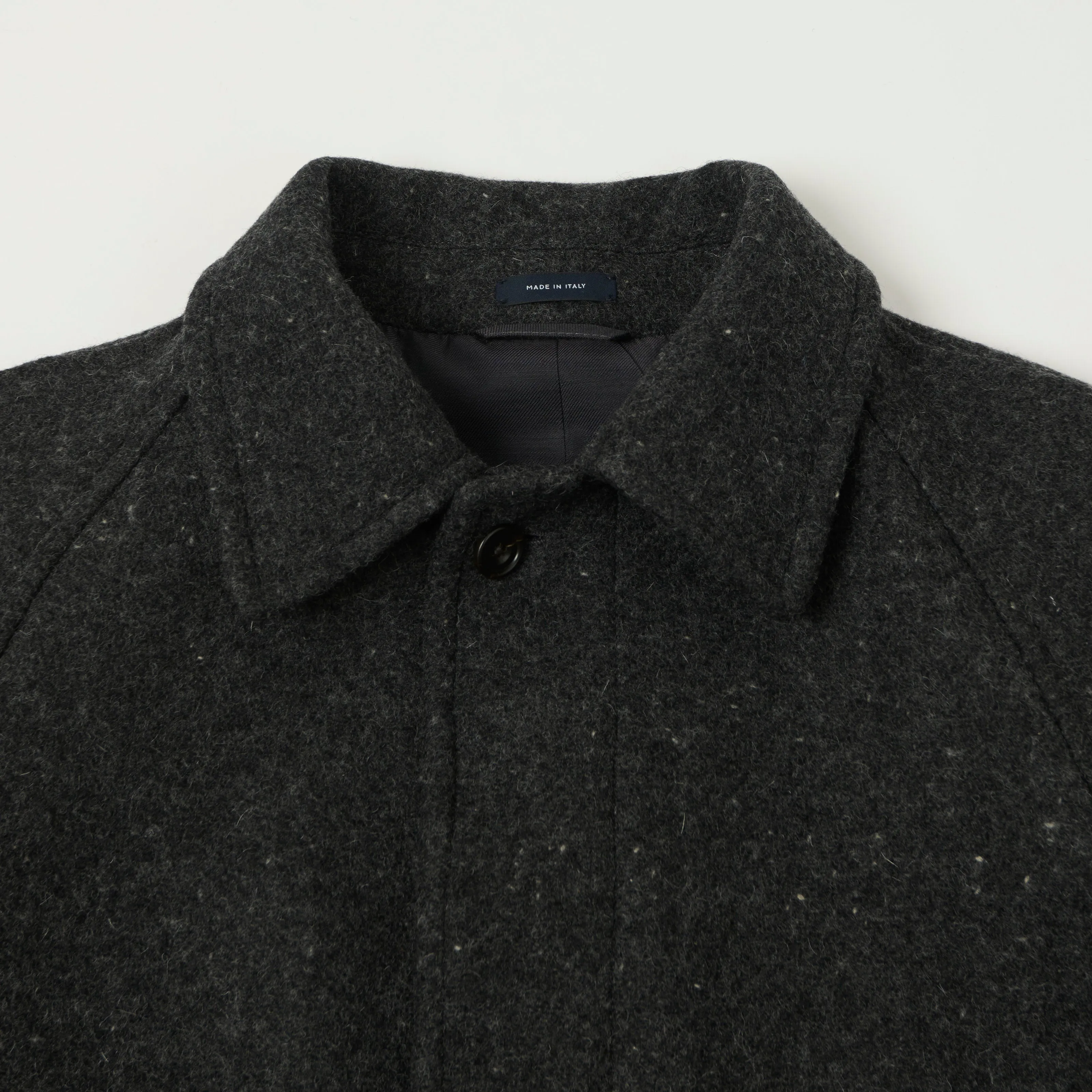 Drake's Raglan Sleeve Balmacaan Overcoat - Grey Fleck sold by Son of a Stag product image thumbnail 2