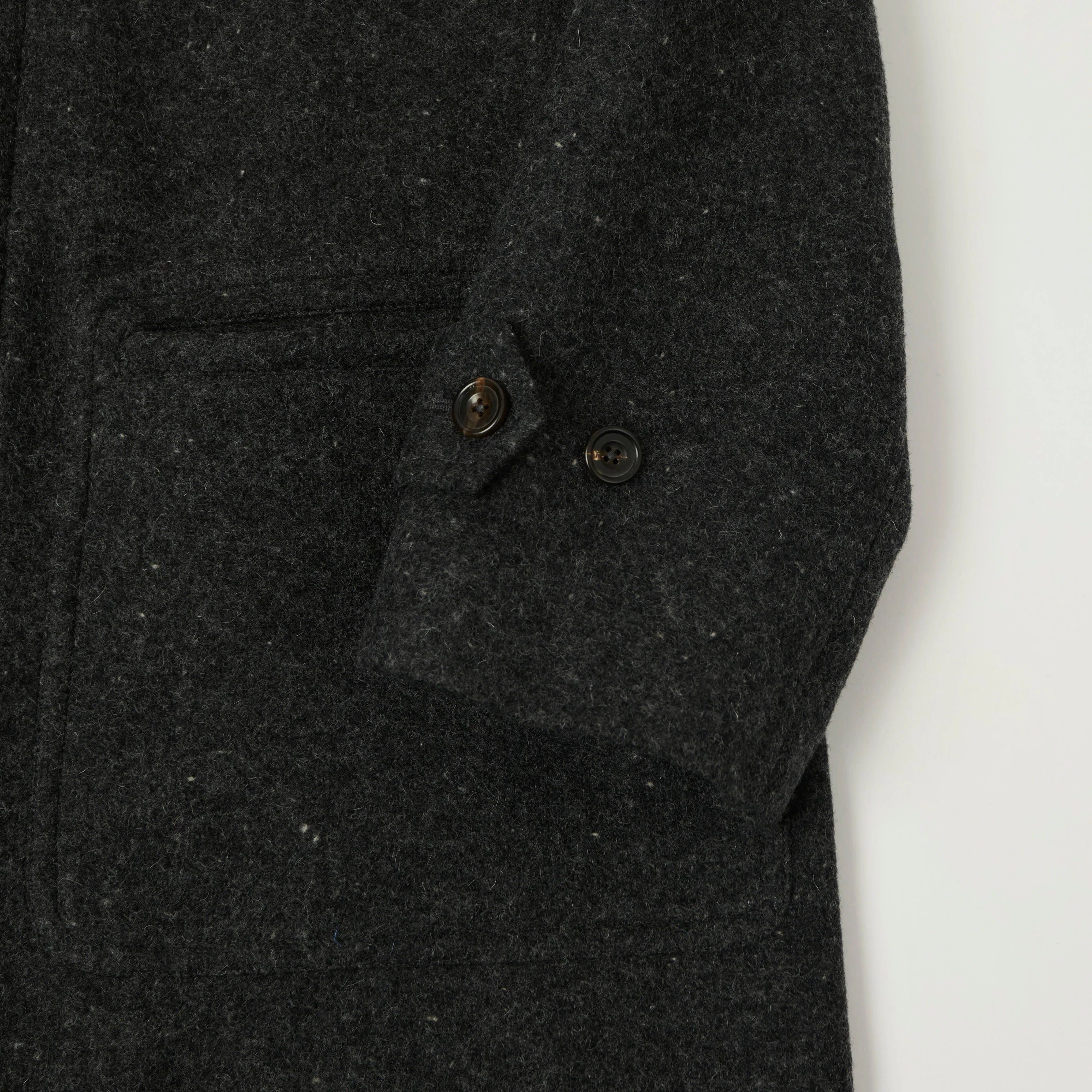 Drake's Raglan Sleeve Balmacaan Overcoat - Grey Fleck sold by Son of a Stag product image thumbnail 5