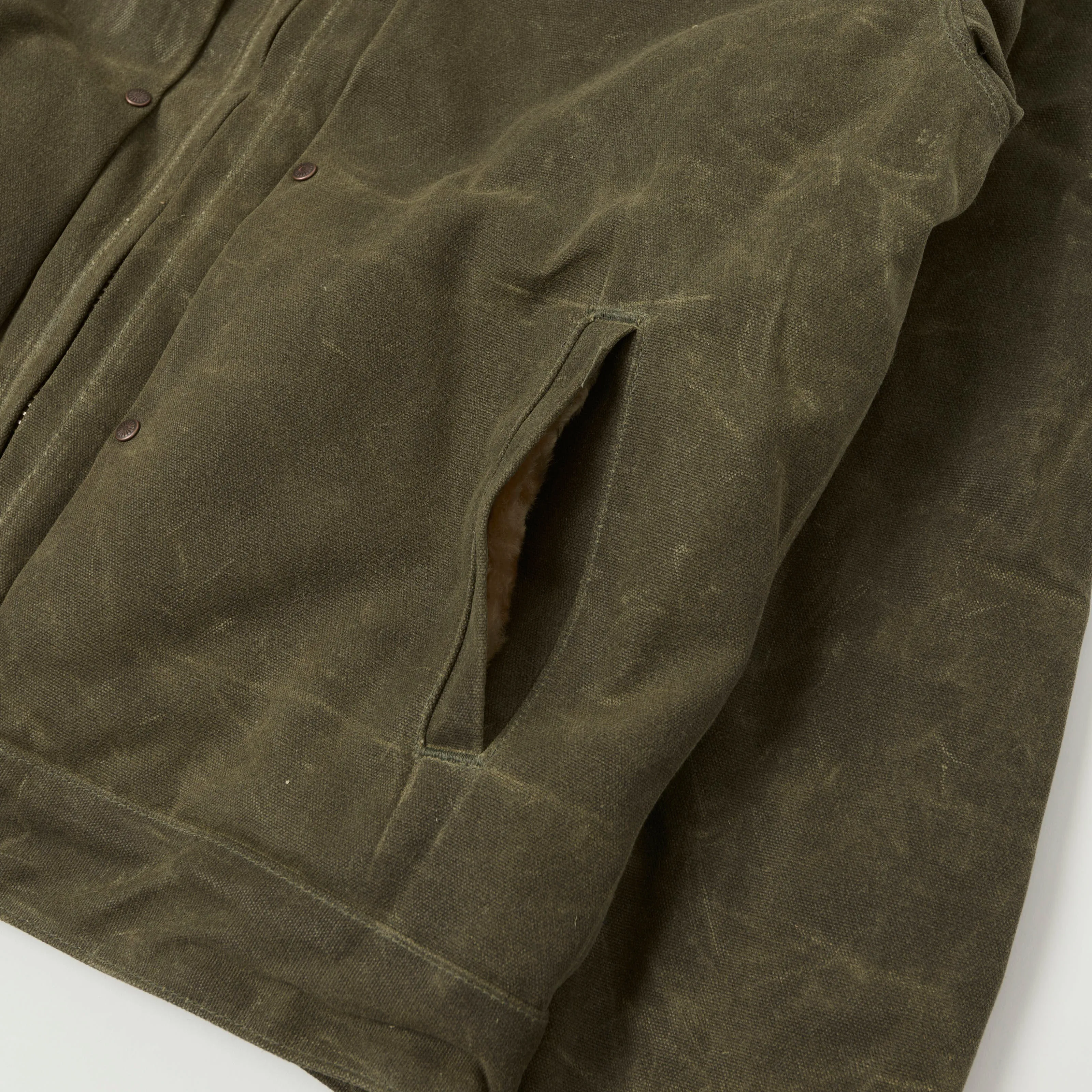 Freenote Cloth Shearling Lined Wax Canvas Jacket - Tobacco sold by Son of a Stag product image thumbnail 3