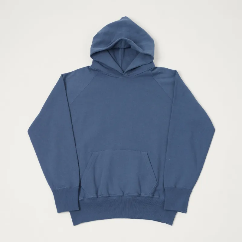 Warehouse & Co 462 Raglan Sleeve Hooded Sweatshirt - Blue sold by Son of a Stag