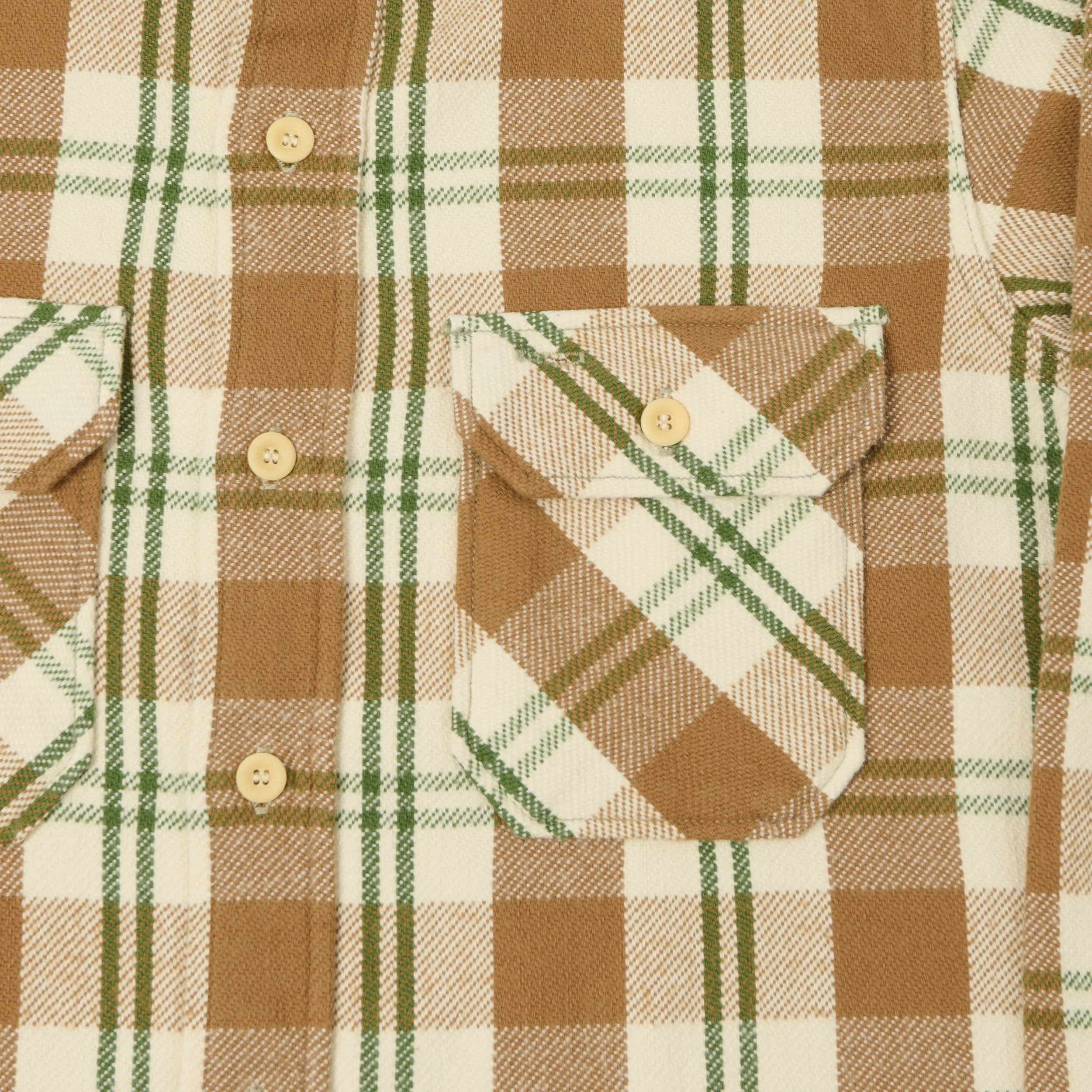 Warehouse & Co 3104 Plaid Flannel Shirt - Brown/Off White sold by Son of a Stag product image thumbnail 4