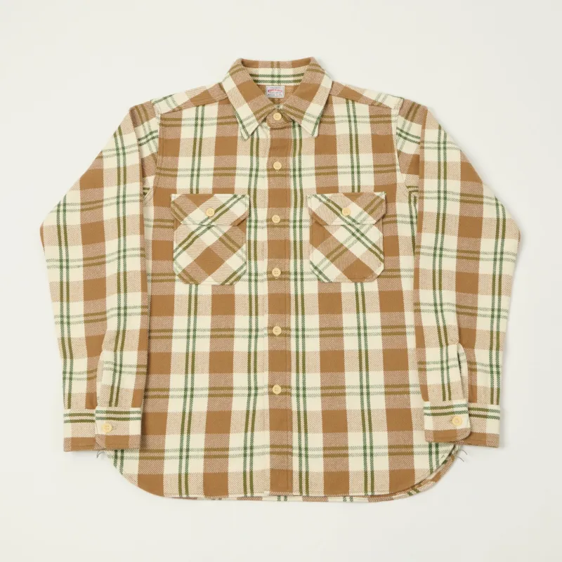 Warehouse & Co 3104 Plaid Flannel Shirt - Brown/Off White made by WAREHOUSE & CO.