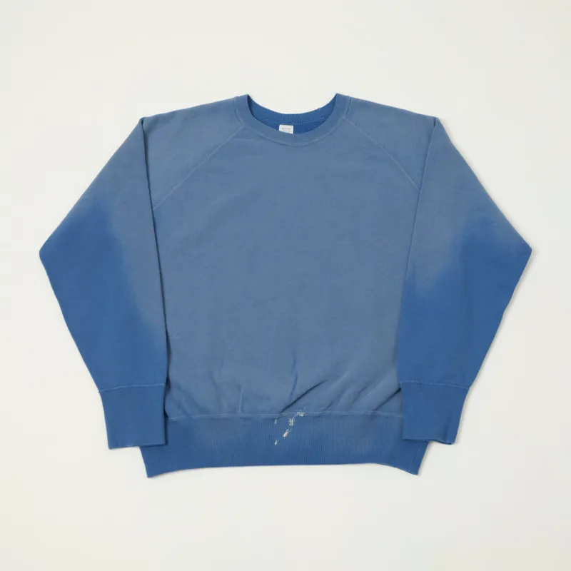 Warehouse & Co 461-U/W 'Sun Burned' Raglan Sleeve Sweatshirt - Blue sold by Son of a Stag