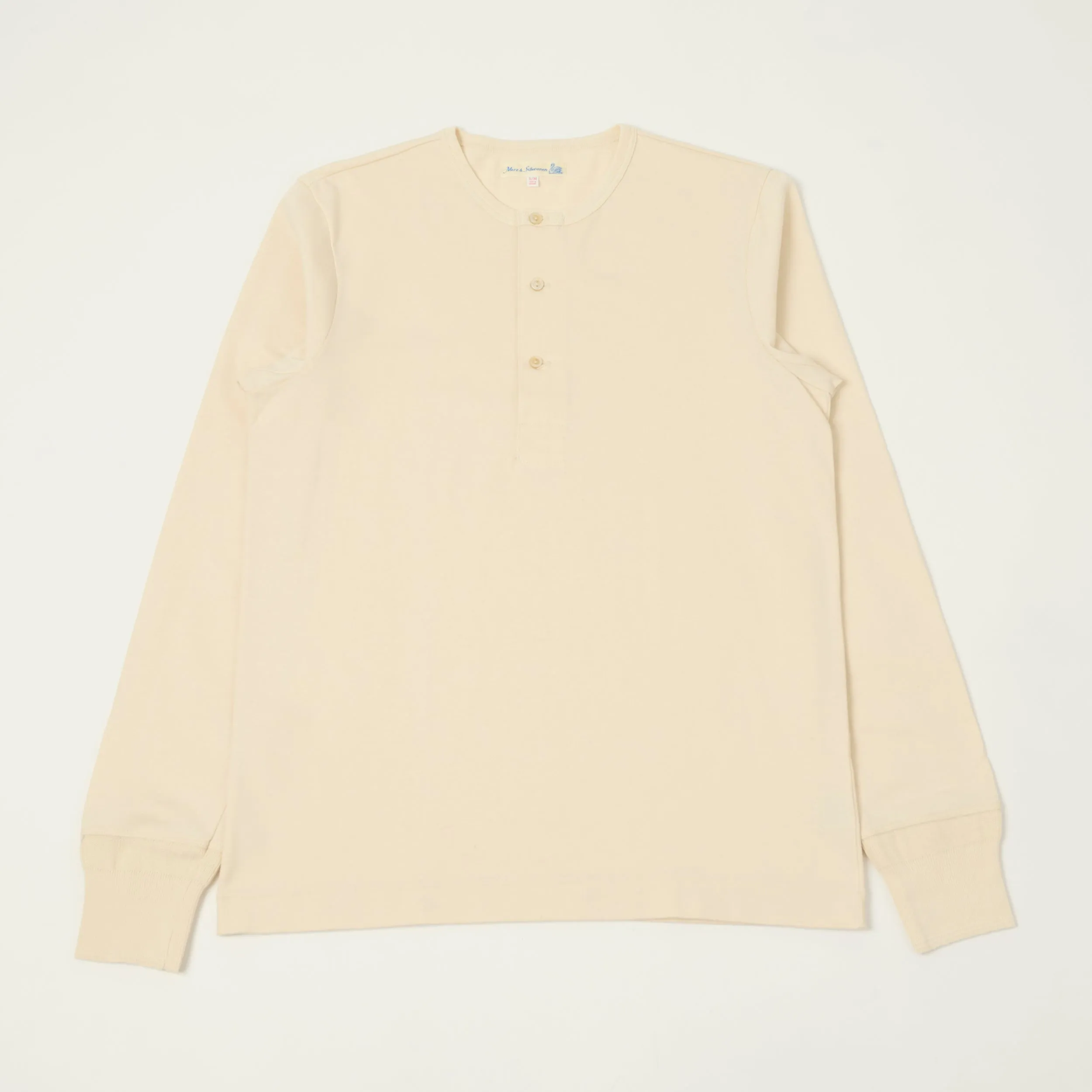 Merz b. Schwanen 2M06 Classic Long Sleeve Henley - Nature sold by Son of a Stag