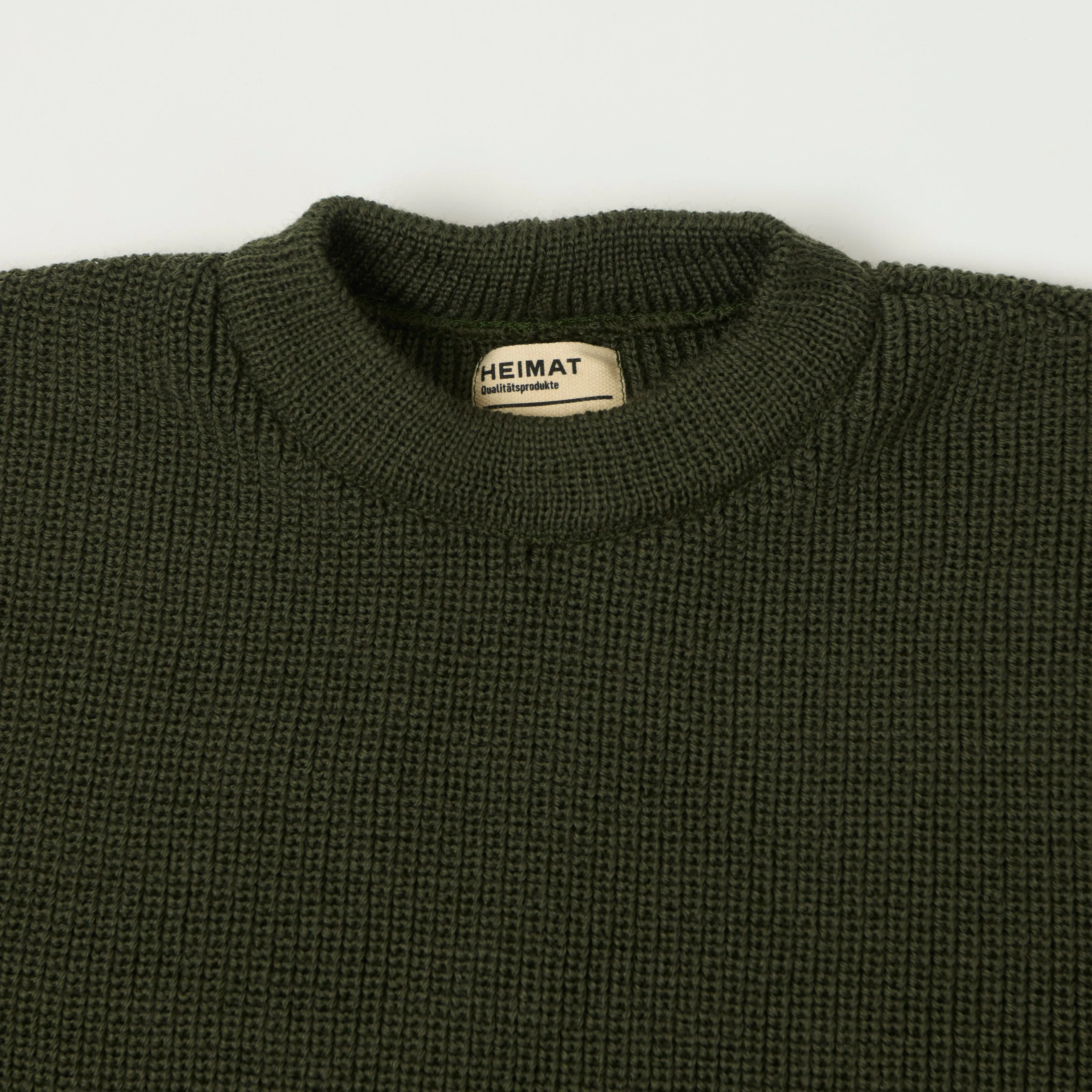 Heimat 'Rundhals' Crew Neck Jumper - Military Green sold by Son of a Stag product image thumbnail 2