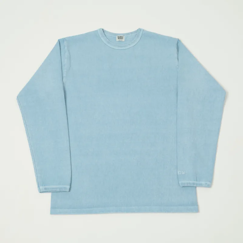 Dubbleworks Heavy Fabric Long Sleeve Pigment Dye Tee- Sax Blue sold by Son of a Stag