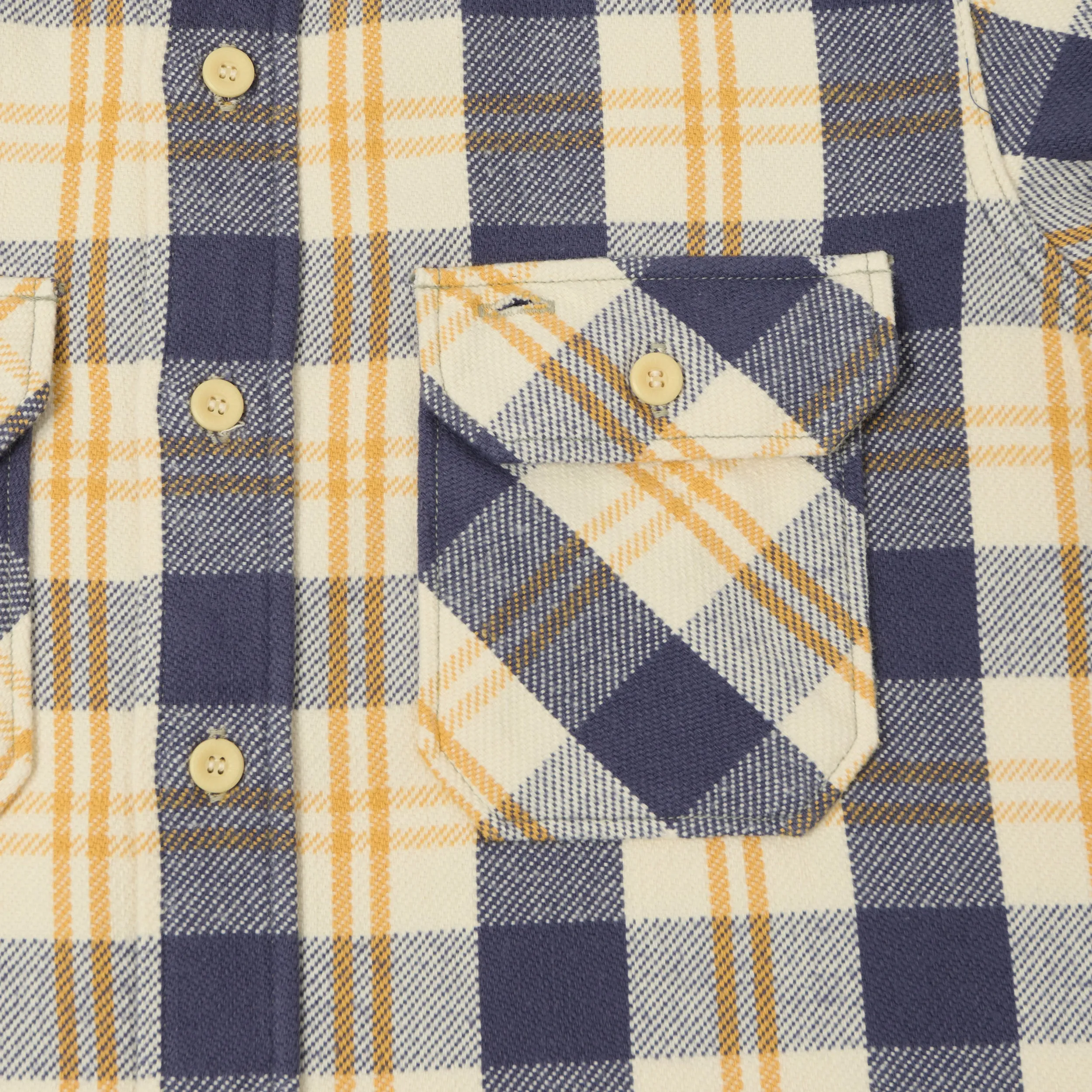 Warehouse & Co 3104 Plaid Flannel Shirt - Navy/Off White sold by Son of a Stag product image thumbnail 4