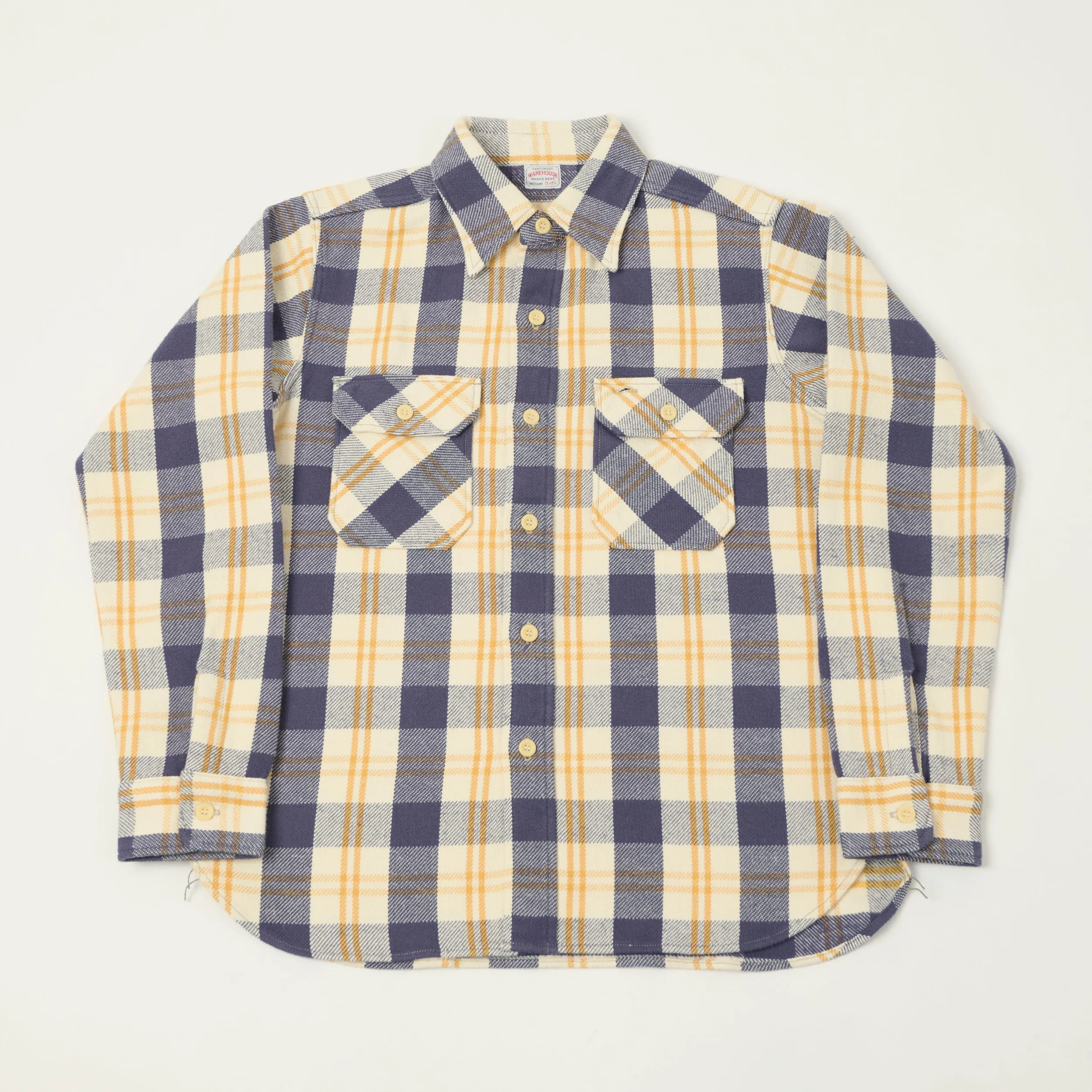Warehouse & Co 3104 Plaid Flannel Shirt - Navy/Off White sold by Son of a Stag