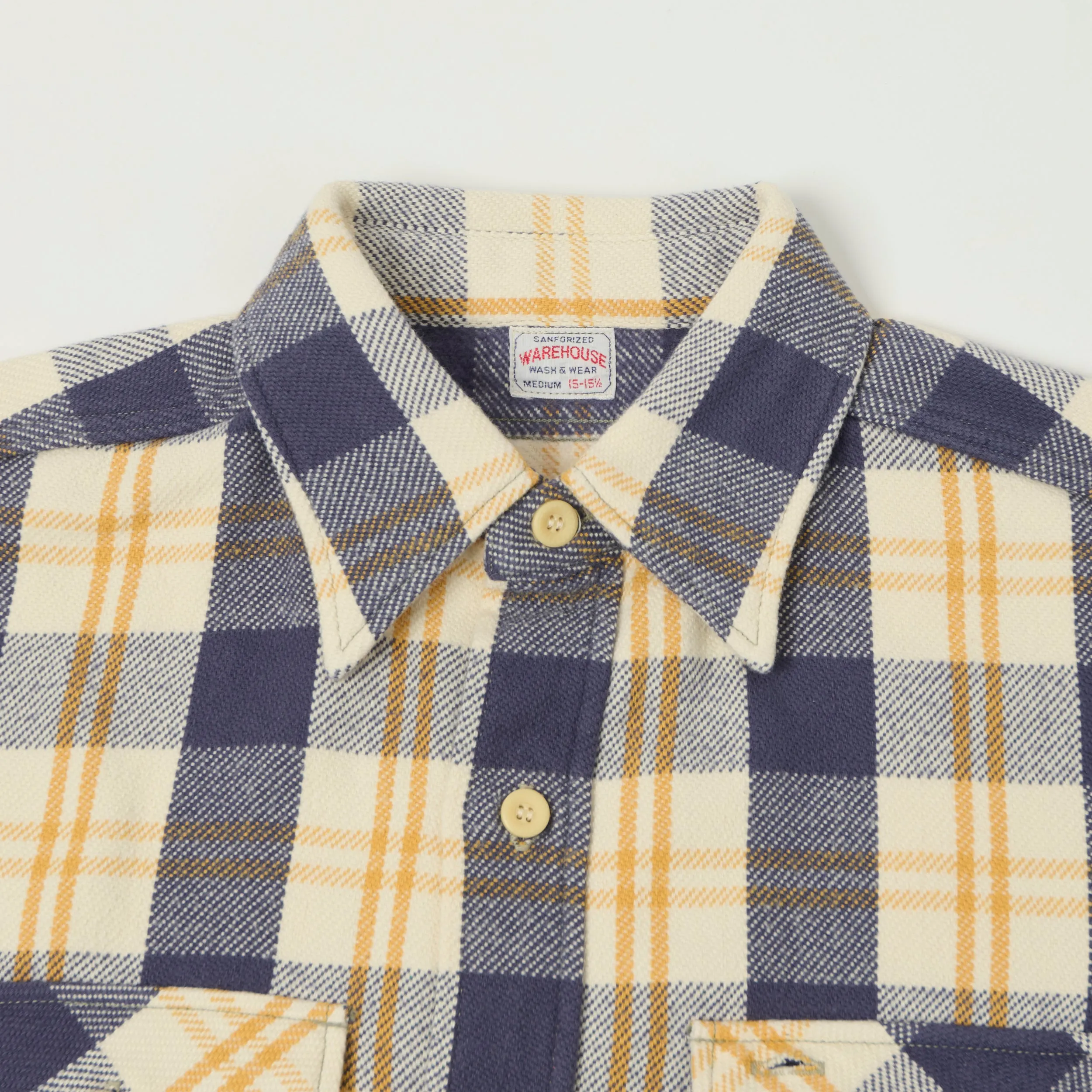 Warehouse & Co 3104 Plaid Flannel Shirt - Navy/Off White sold by Son of a Stag product image thumbnail 2