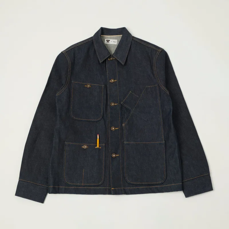 Tellason 16.5oz Kaihara Mills Denim Chore Jacket - Raw sold by Son of a Stag