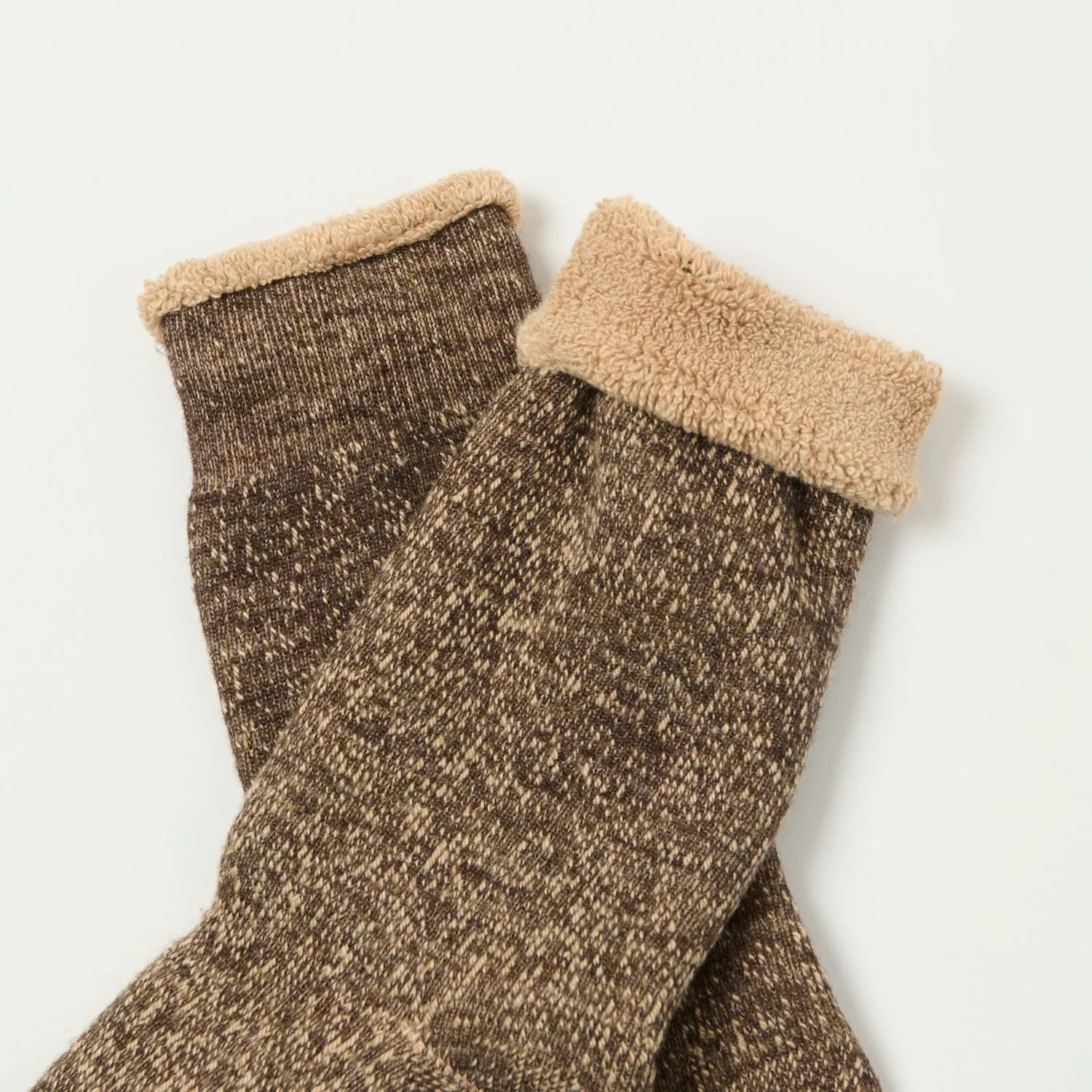 RoToTo Double Face Crew Sock - Brown/Dark Brown sold by Son of a Stag product image thumbnail 2