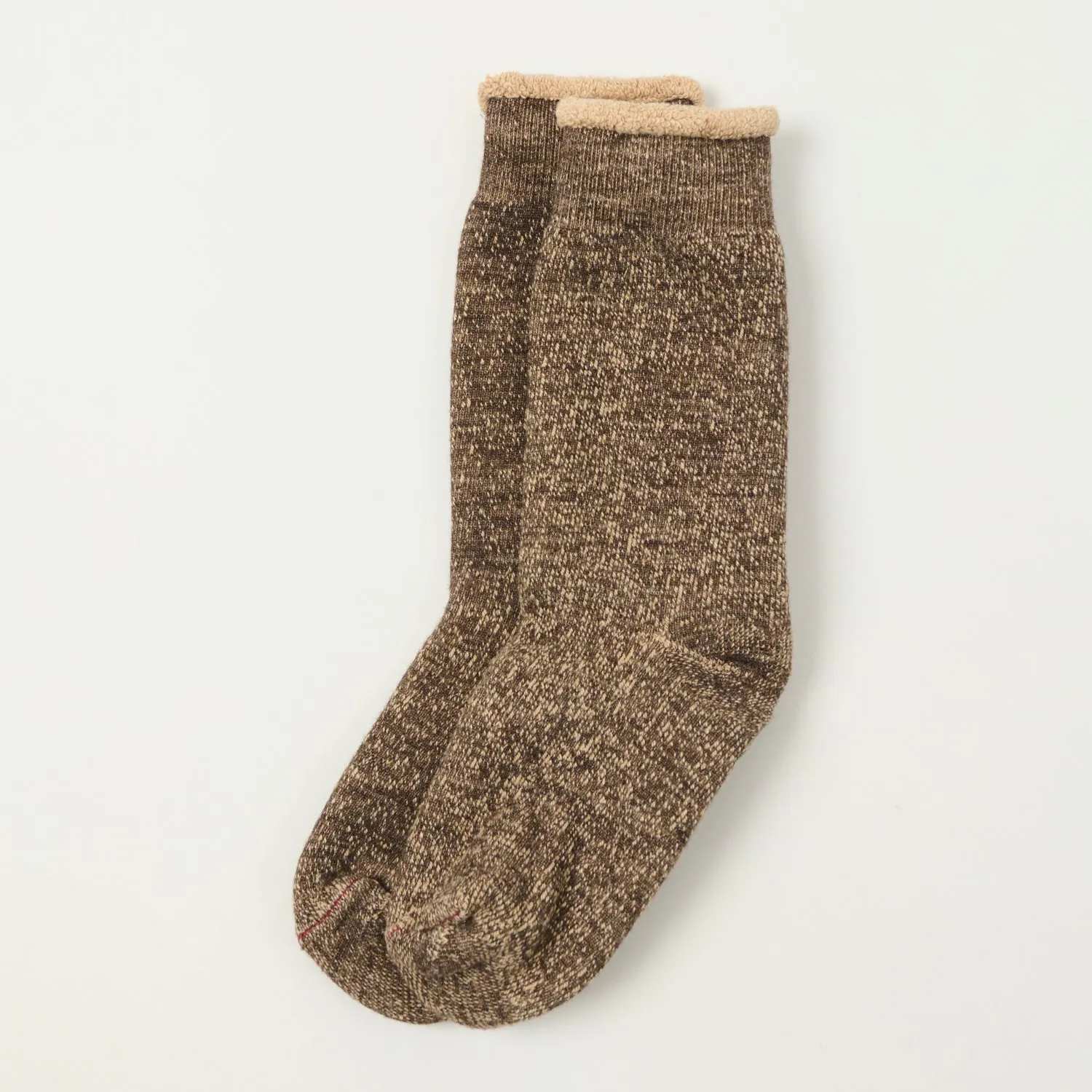 RoToTo Double Face Crew Sock - Brown/Dark Brown sold by Son of a Stag