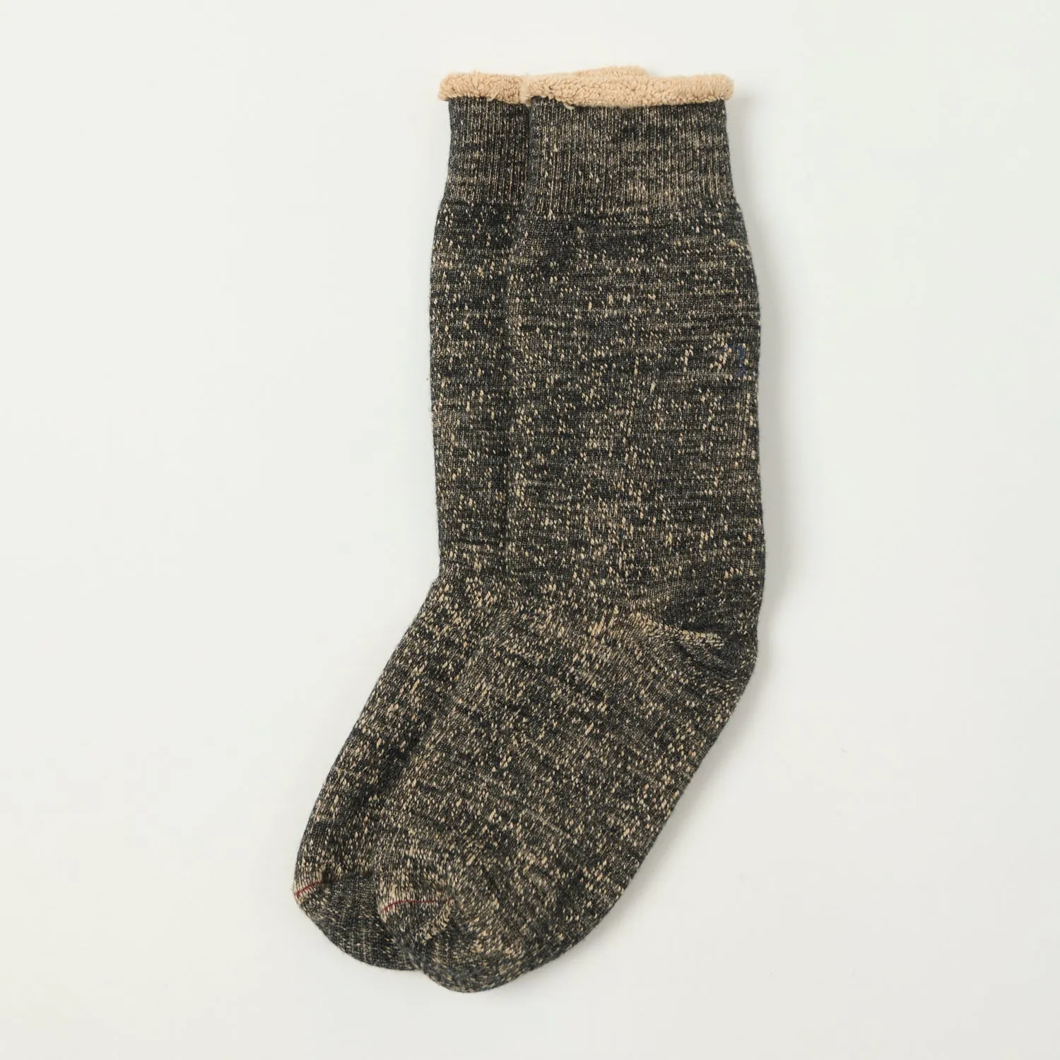 RoToTo Double Face Crew Sock - Black/Brown sold by Son of a Stag