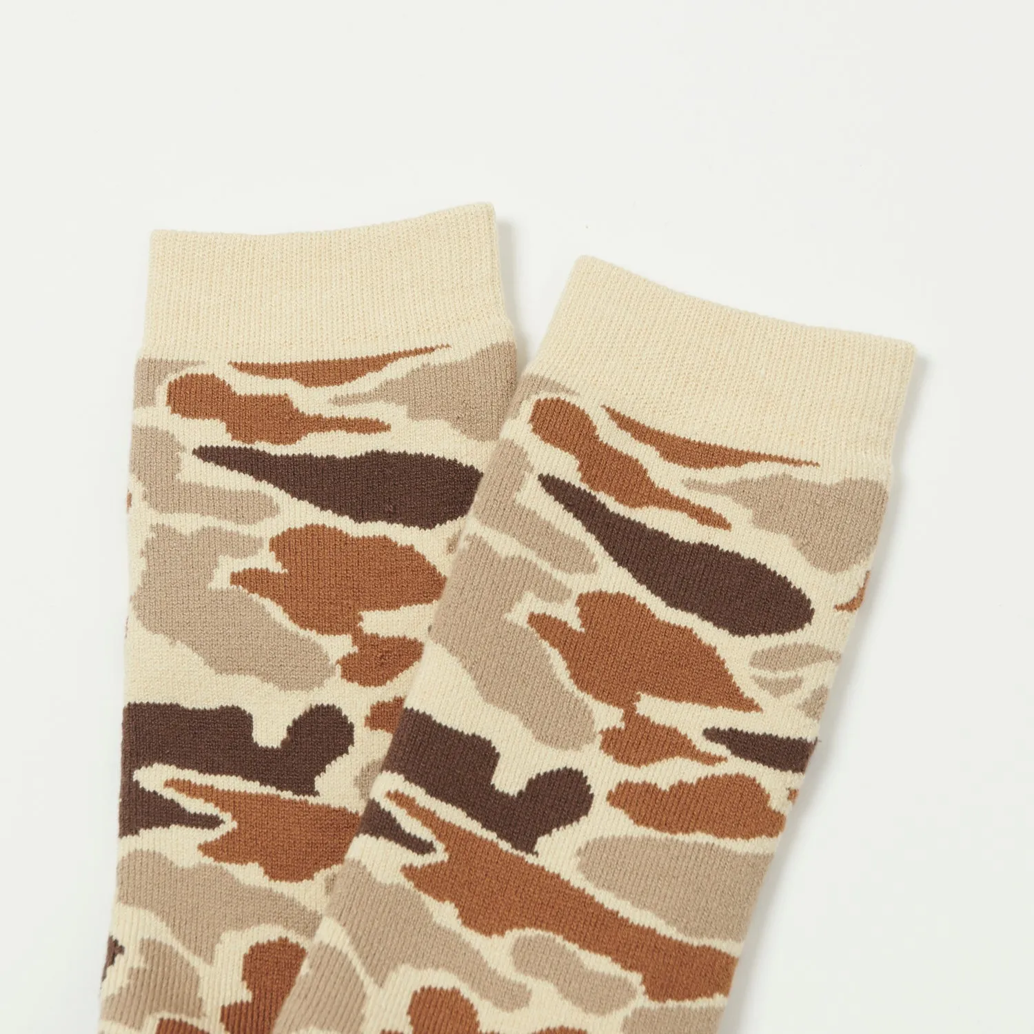 RoToTo Pile Camo Crew Sock - Sand sold by Son of a Stag product image thumbnail 2