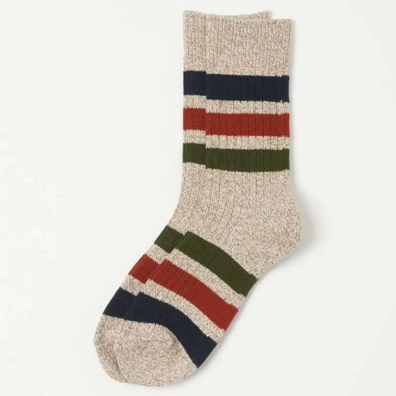 RoToTo Park Stripe Sock - Beige sold by Son of a Stag