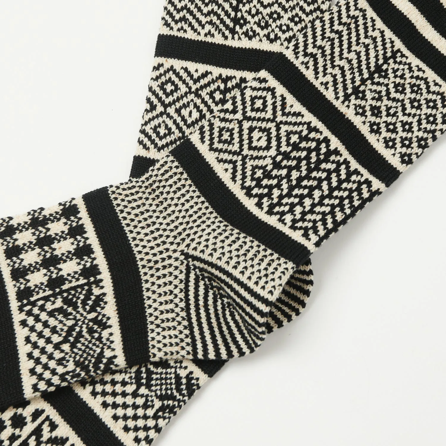 RoToTo Multi Jacquard Sock - Ivory/Black sold by Son of a Stag product image thumbnail 2