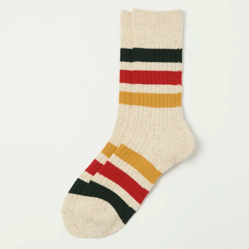 RoToTo Park Stripe Sock - Ivory sold by Son of a Stag