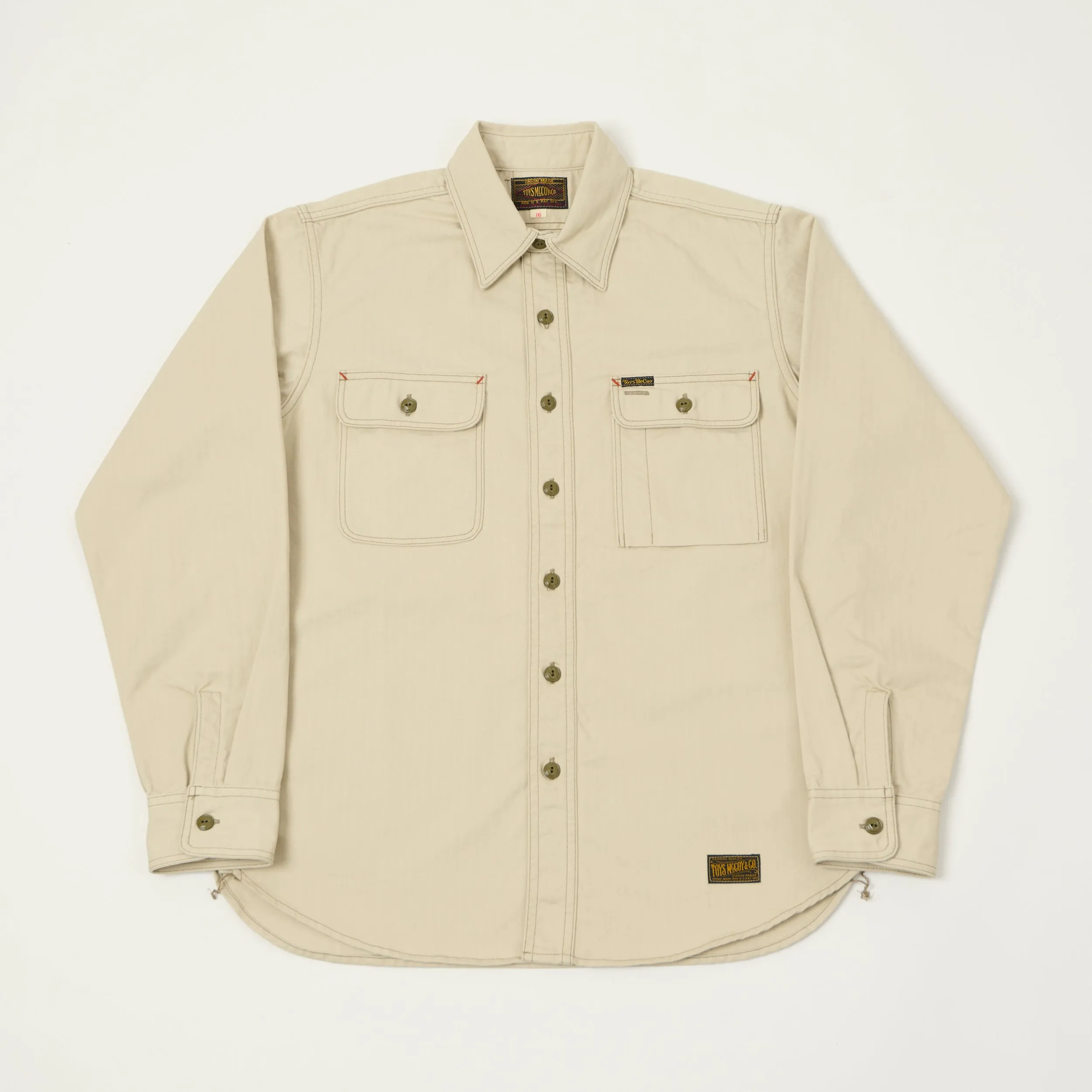 TOYS McCOY Herringbone Twill Dockers Work Shirt - Ivory sold by Son of a Stag